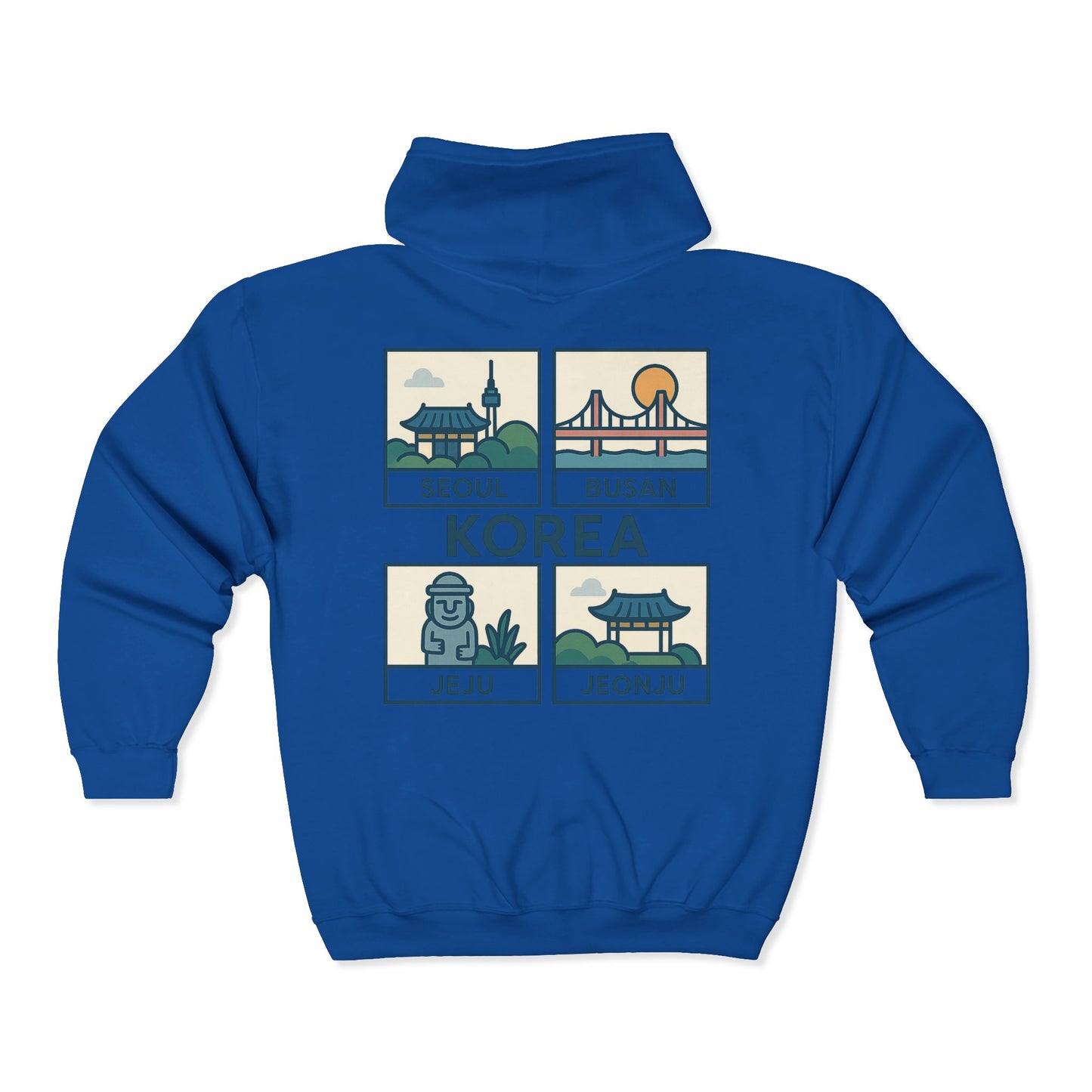 Seoul Cityscape Zip Hoodie, Cozy Urban Sweatshirt, Travel Souvenir Jacket, Unisex Gift, Cool Streetwear, City Lover Apparel