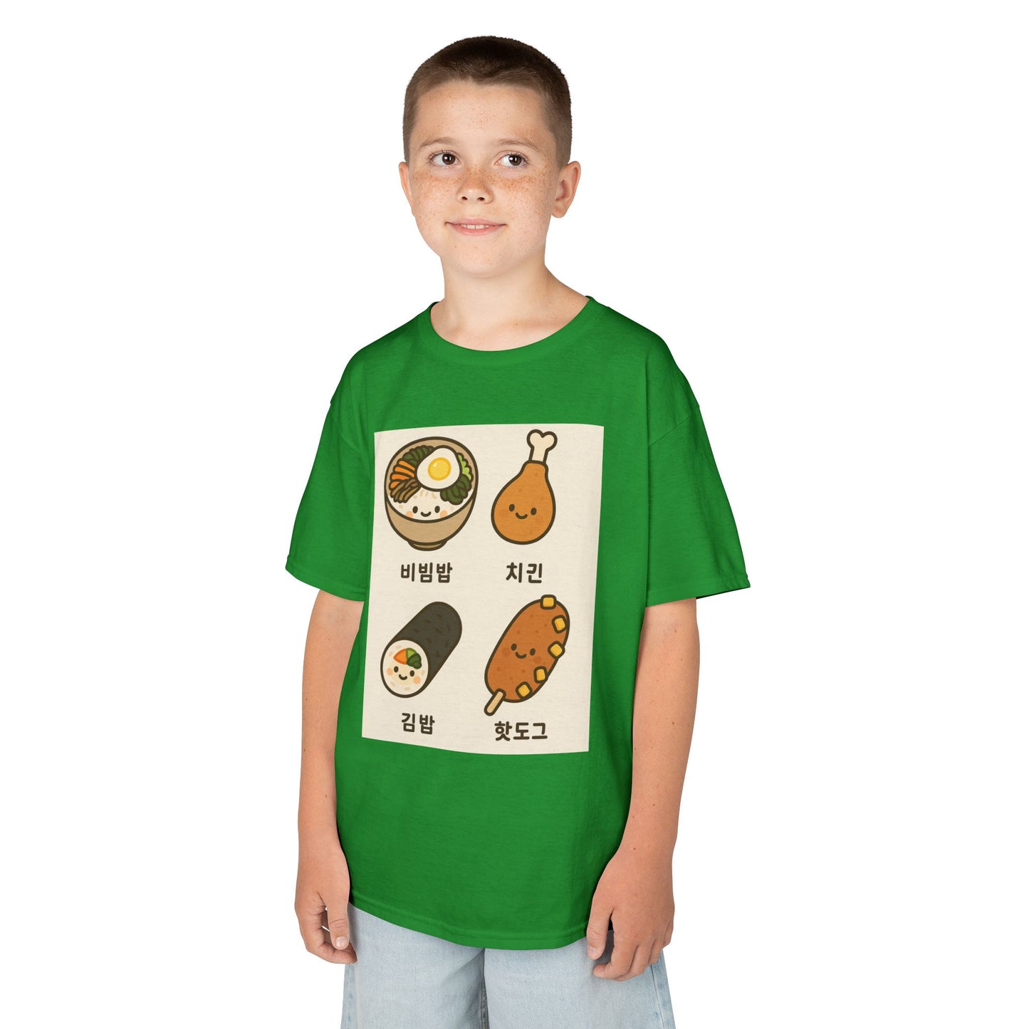 Kids Korean Food Tee - Cute Kimbap & Chicken Design Gift