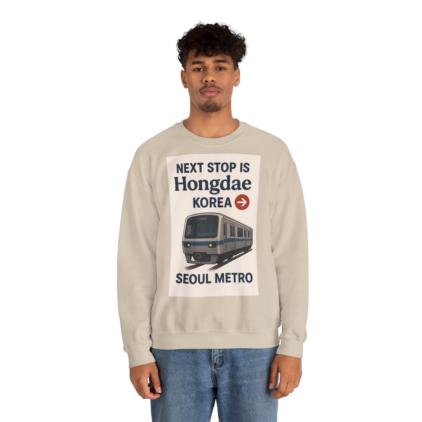 Hongdae Metro Sweatshirt, Seoul, Korea travel Unisex Crewneck, Perfect for Travelers, Urban Outfit, Gift for Transit Enthusiasts