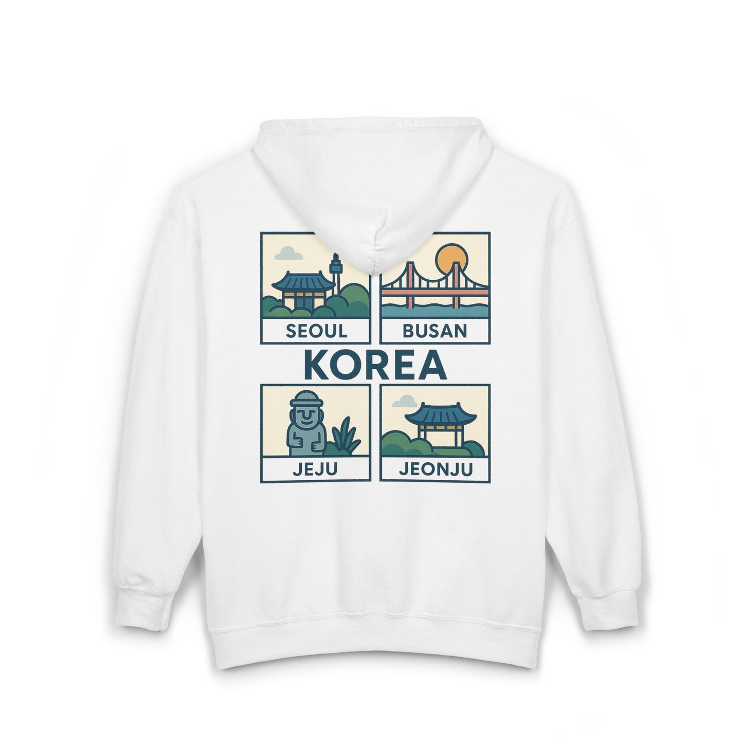 Seoul Cityscape Zip Hoodie, Cozy Urban Sweatshirt, Travel Souvenir Jacket, Unisex Gift, Cool Streetwear, City Lover Apparel