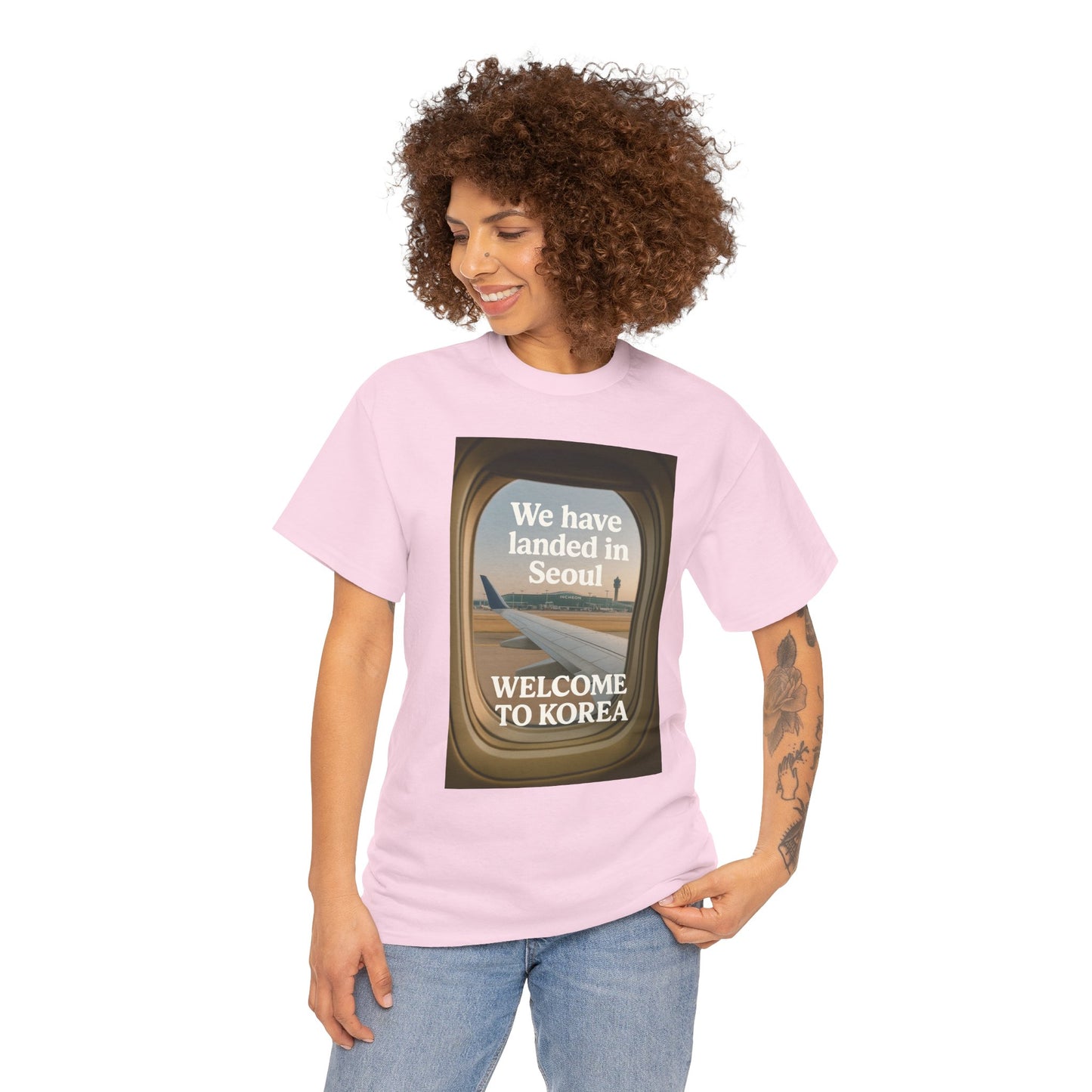 Landed in Seoul, Seoul Travel Tee - Welcome to Korea Unisex Cotton T-Shirt, Casual Travel Shirt, Gift for Travelers, Vintage Airplane Design Shirt, [...]
