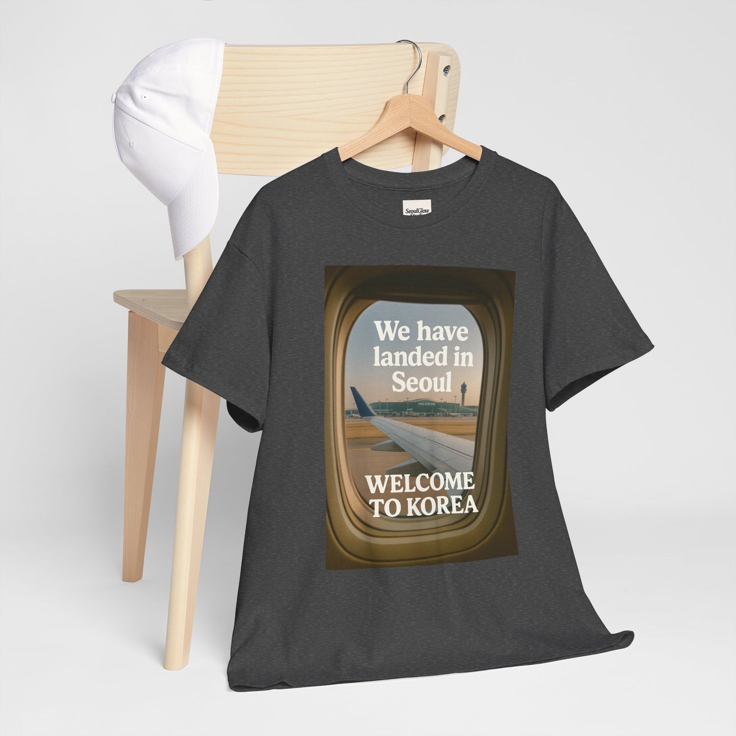 Landed in Seoul, Seoul Travel Tee - Welcome to Korea Unisex Cotton T-Shirt, Casual Travel Shirt, Gift for Travelers, Vintage Airplane Design Shirt, [...]