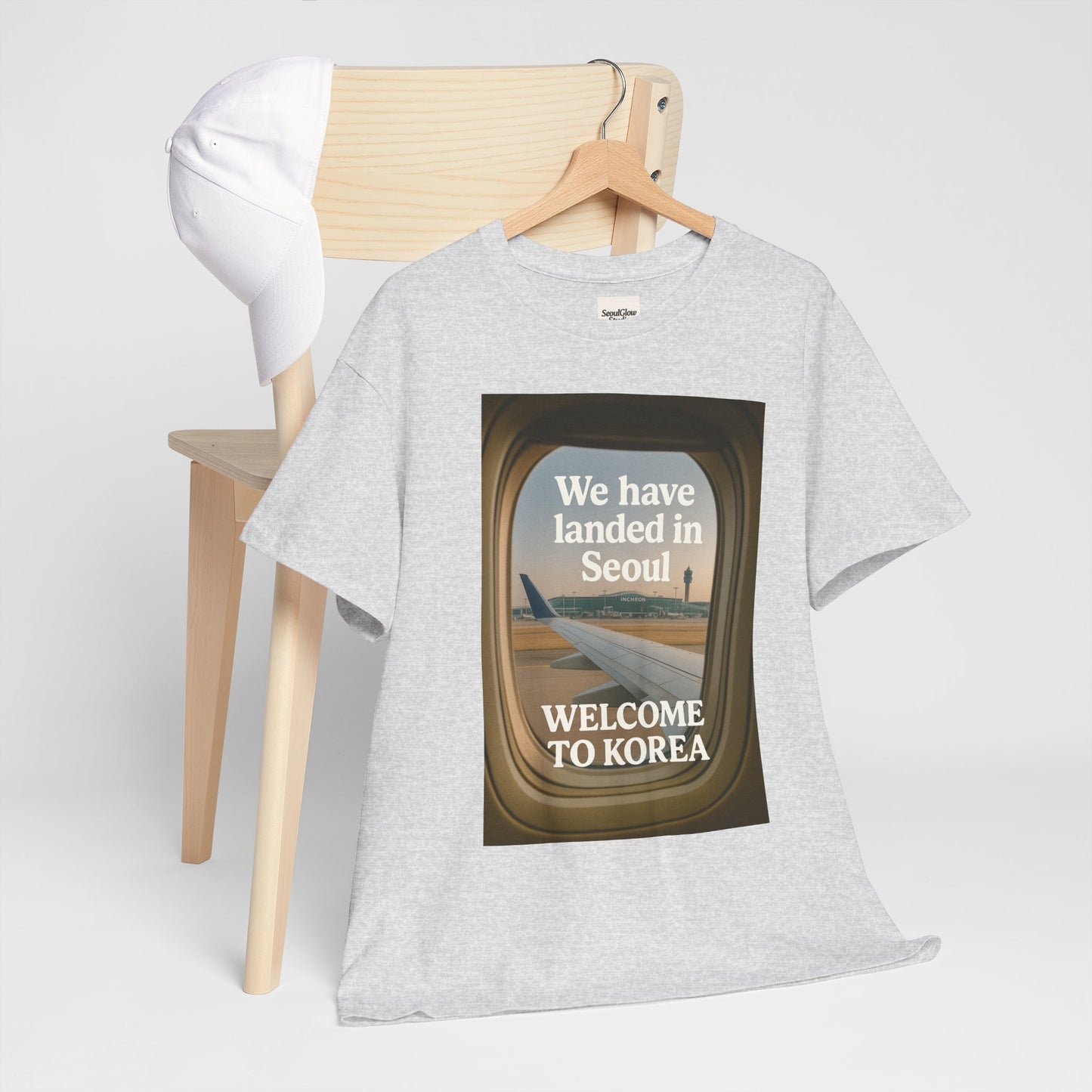Landed in Seoul, Seoul Travel Tee - Welcome to Korea Unisex Cotton T-Shirt, Casual Travel Shirt, Gift for Travelers, Vintage Airplane Design Shirt, [...]