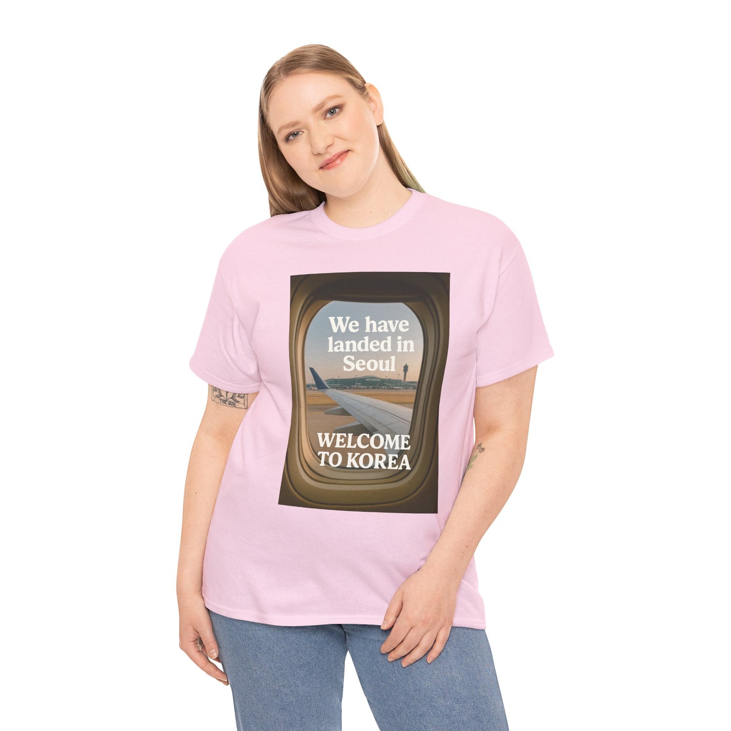 Landed in Seoul, Seoul Travel Tee - Welcome to Korea Unisex Cotton T-Shirt, Casual Travel Shirt, Gift for Travelers, Vintage Airplane Design Shirt, [...]