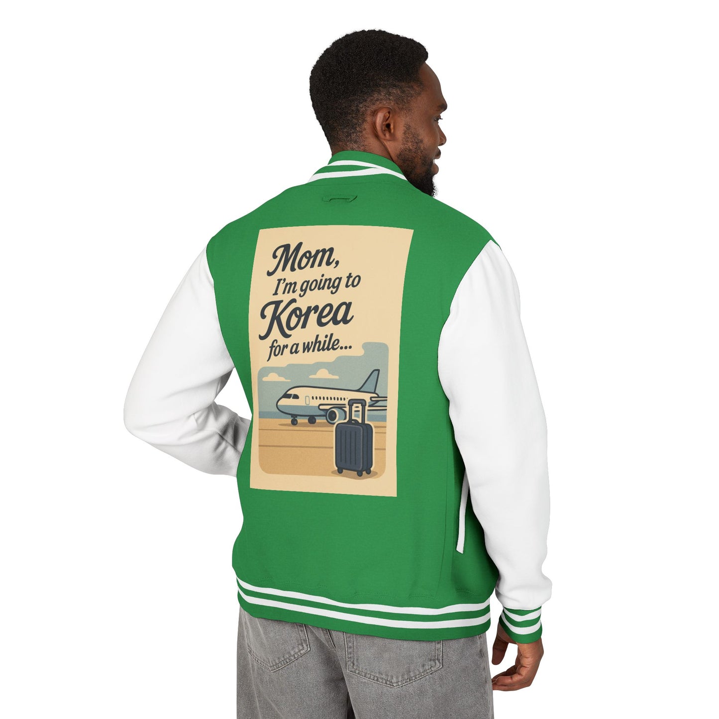 Mom I'm Going to Korea Letterman Jacket - Travel