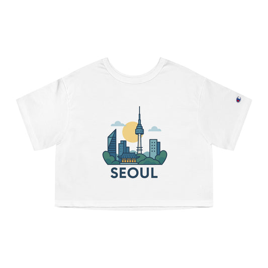 Seoul Skyline Cropped T-Shirt - Women's Urban
