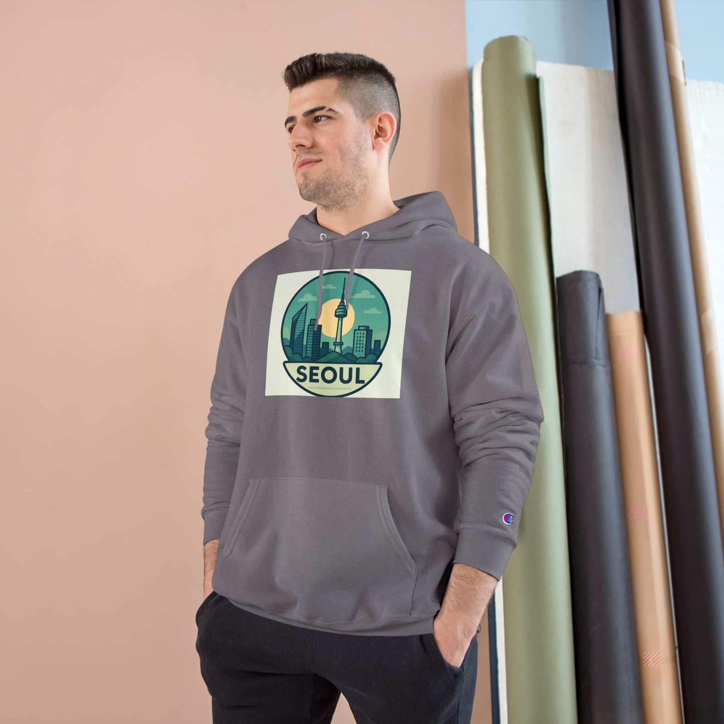 (US) Seoul Skyline Champion Hoodie - Urban Travel
