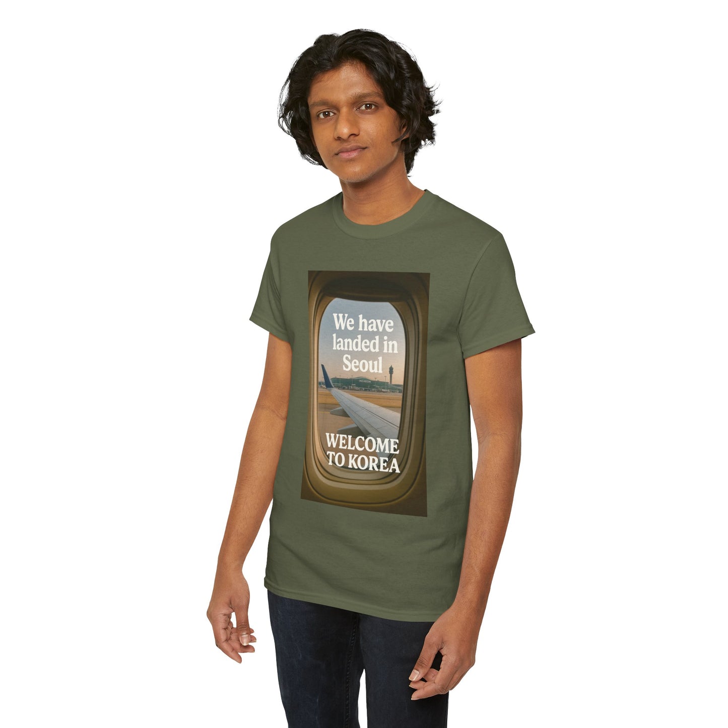 Landed in Seoul, Seoul Travel Tee - Welcome to Korea Unisex Cotton T-Shirt, Casual Travel Shirt, Gift for Travelers, Vintage Airplane Design Shirt, [...]