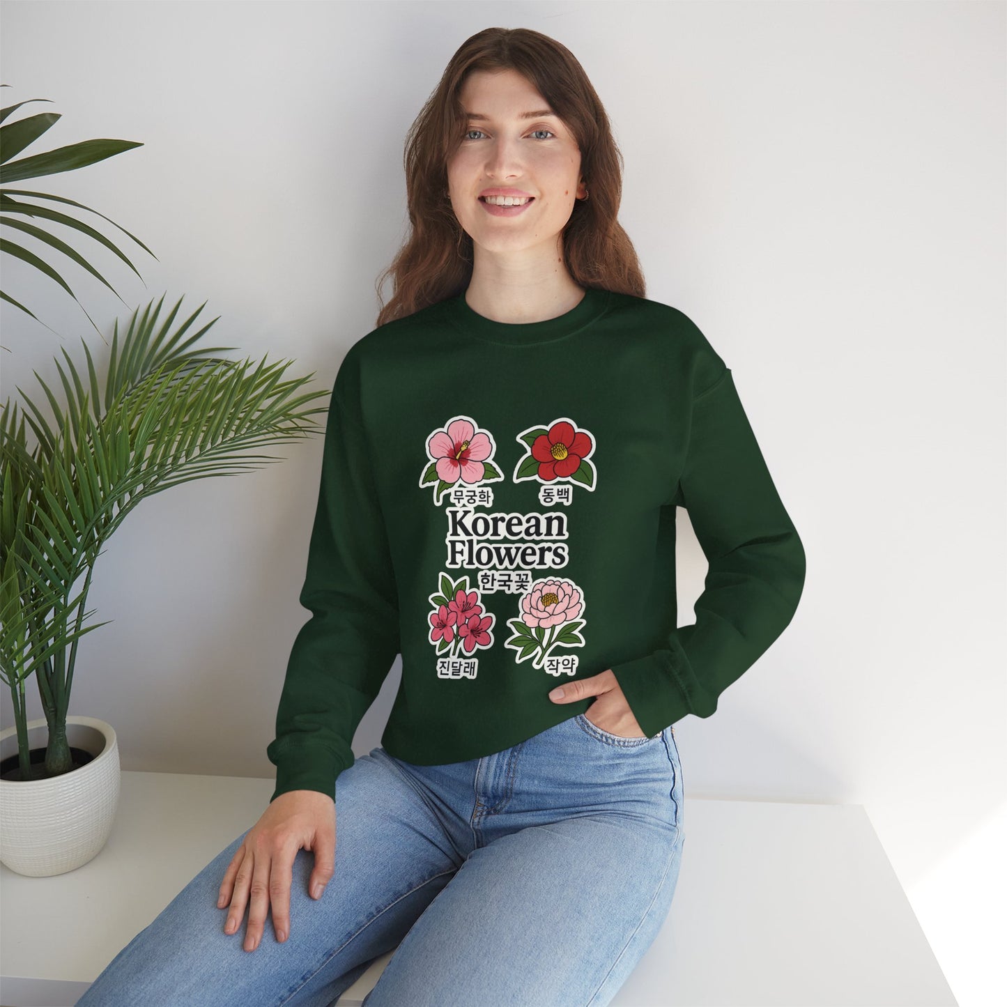 Korean Flowers Unisex Crewneck - Spring Wear