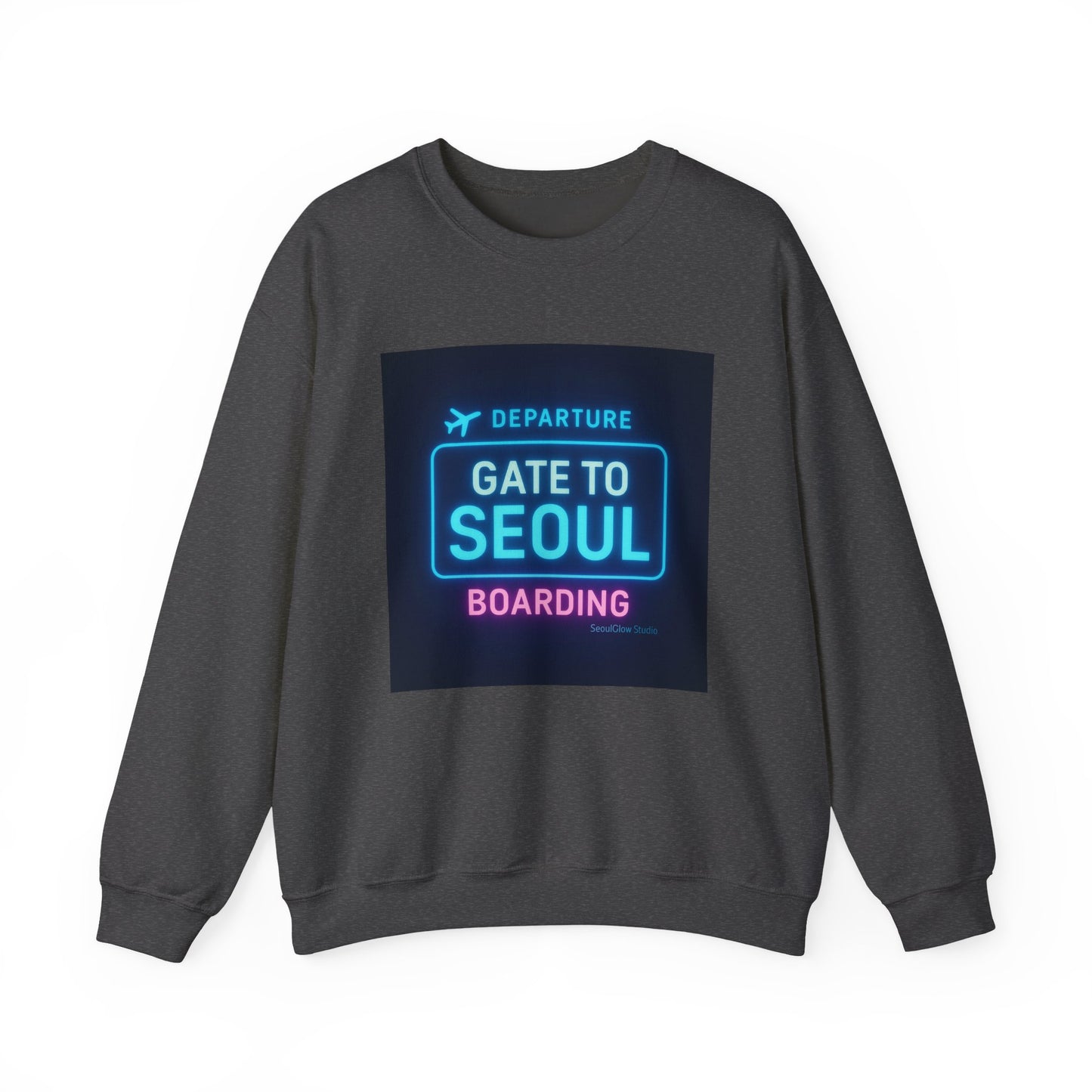 Gate to Seoul Crewneck Sweatshirt - Travel Gift, Adventure Apparel, Comfy Casual Wear, Perfect for Wanderlust
