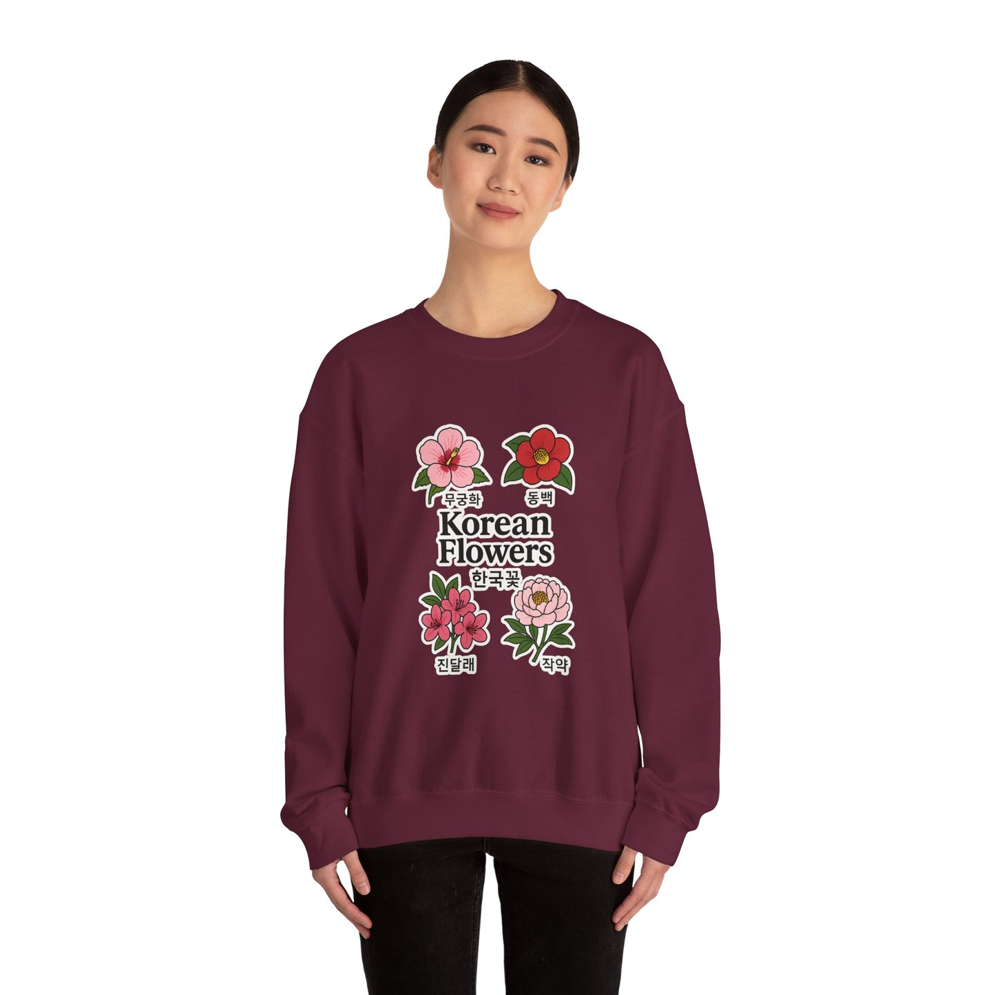 Korean Flowers Unisex Crewneck - Spring Wear