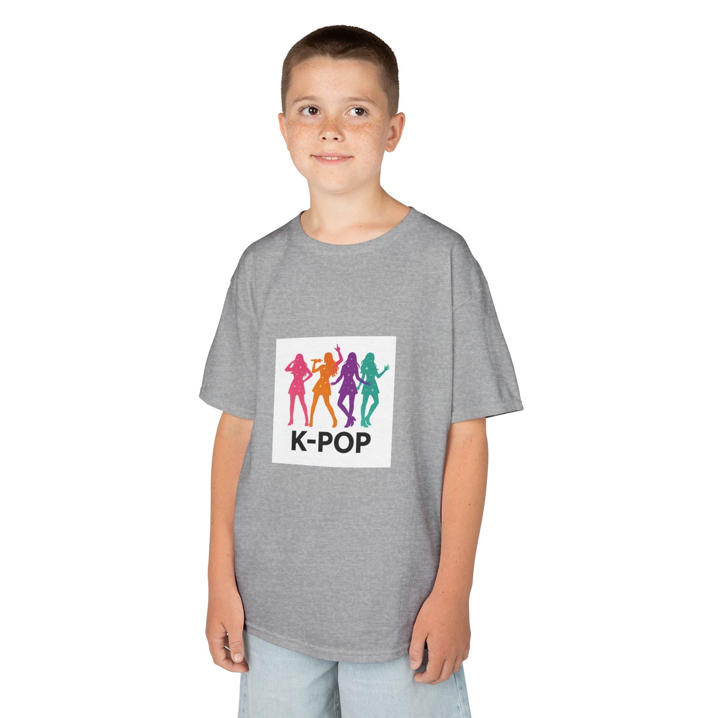 K-Pop Kids Tee, Fun Youth Shirt, Colorful Graphic Tee, Trendy Kids Apparel, Perfect Gift for Music Lovers