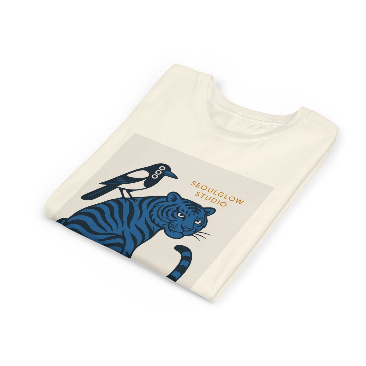 Korean Tiger & Magpie: Guardian Spirit Tee!  Youth Tee with Tiger and Magpie Design, Fun Kids Shirt, Unique Graphic Tee, Gift for Animal Lovers, Summer Kids Apparel