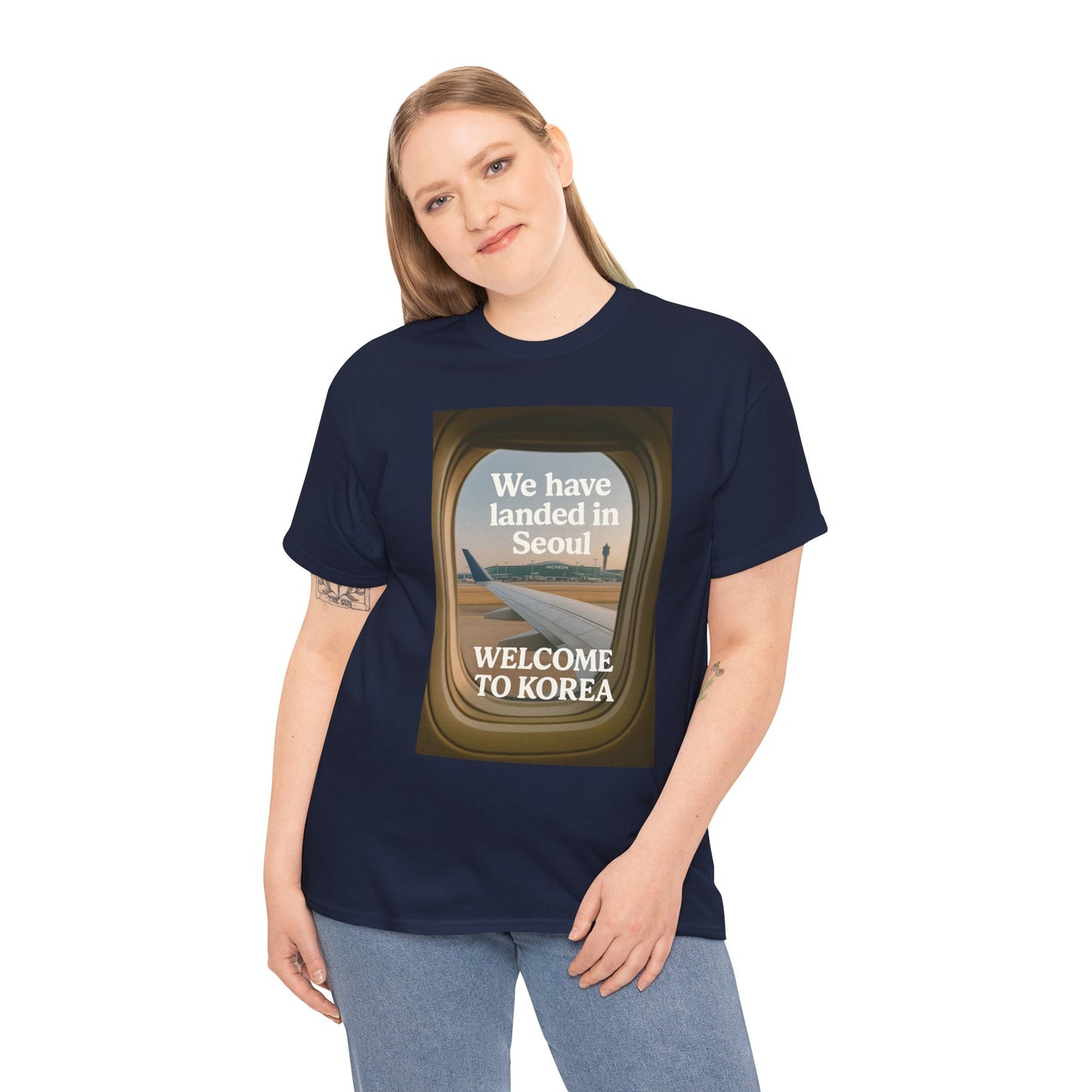 Landed in Seoul, Seoul Travel Tee - Welcome to Korea Unisex Cotton T-Shirt, Casual Travel Shirt, Gift for Travelers, Vintage Airplane Design Shirt, [...]
