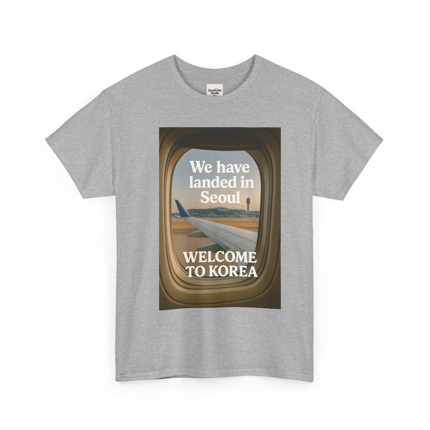Landed in Seoul, Seoul Travel Tee - Welcome to Korea Unisex Cotton T-Shirt, Casual Travel Shirt, Gift for Travelers, Vintage Airplane Design Shirt, [...]