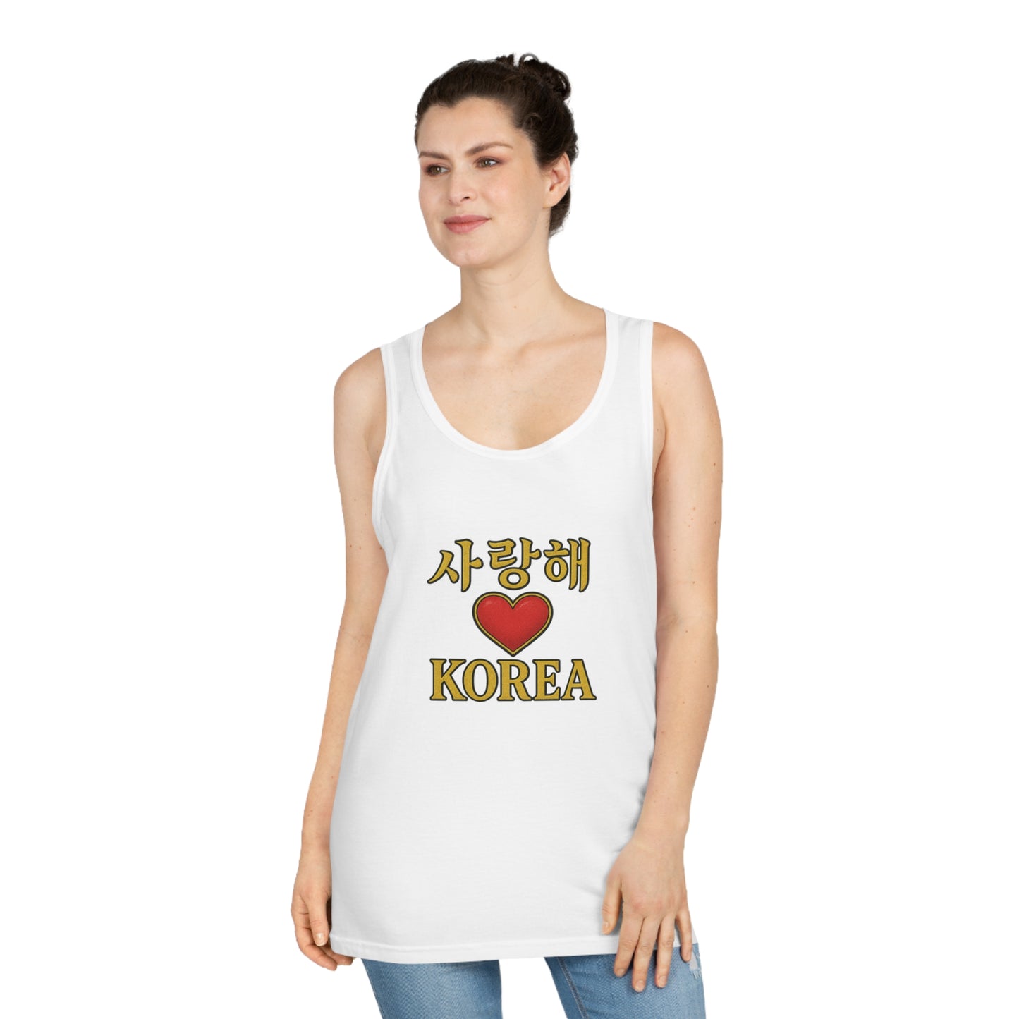 Love  Korea Tank Top, Unisex Summer Shirt, Casual Wear, Gift for Fans, Vacation Outfit, Korea Lover Apparel