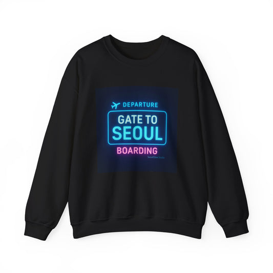 Gate to Seoul Crewneck Sweatshirt - Travel Gift, Adventure Apparel, Comfy Casual Wear, Perfect for Wanderlust