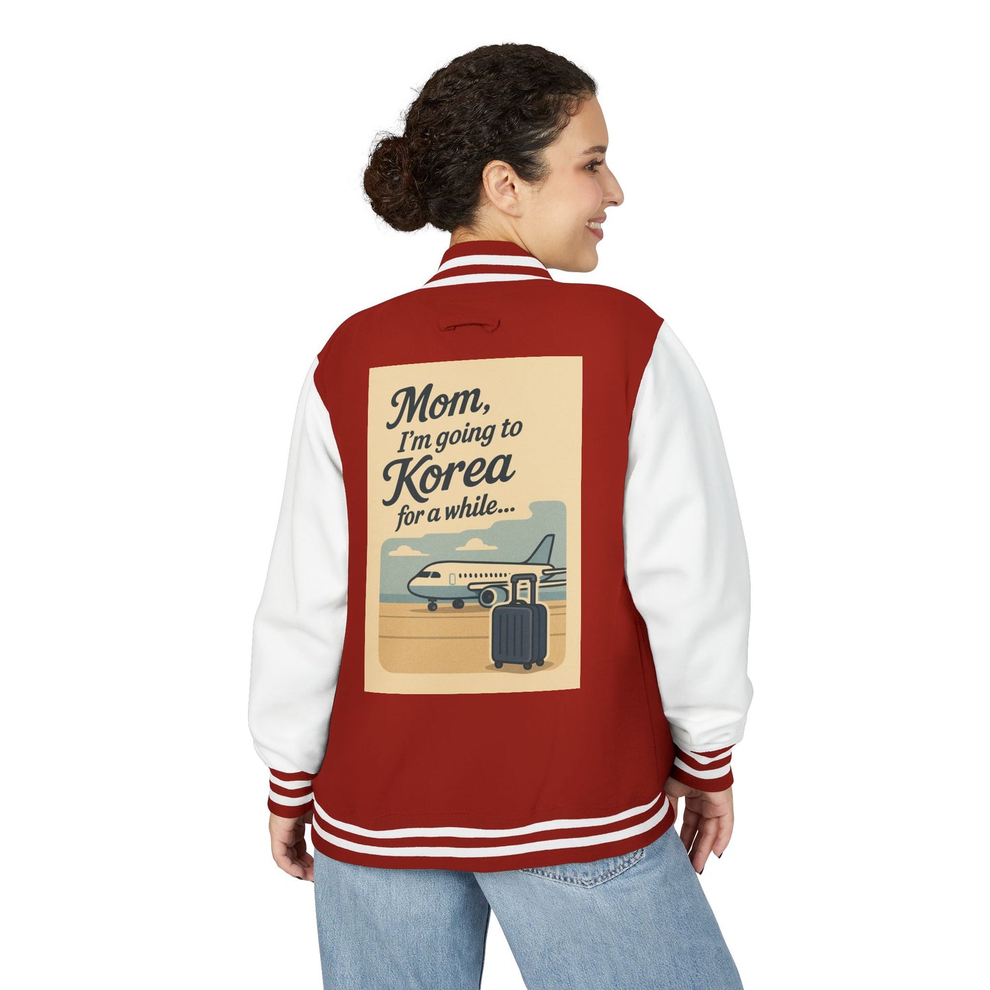 Mom I'm Going to Korea Letterman Jacket - Travel