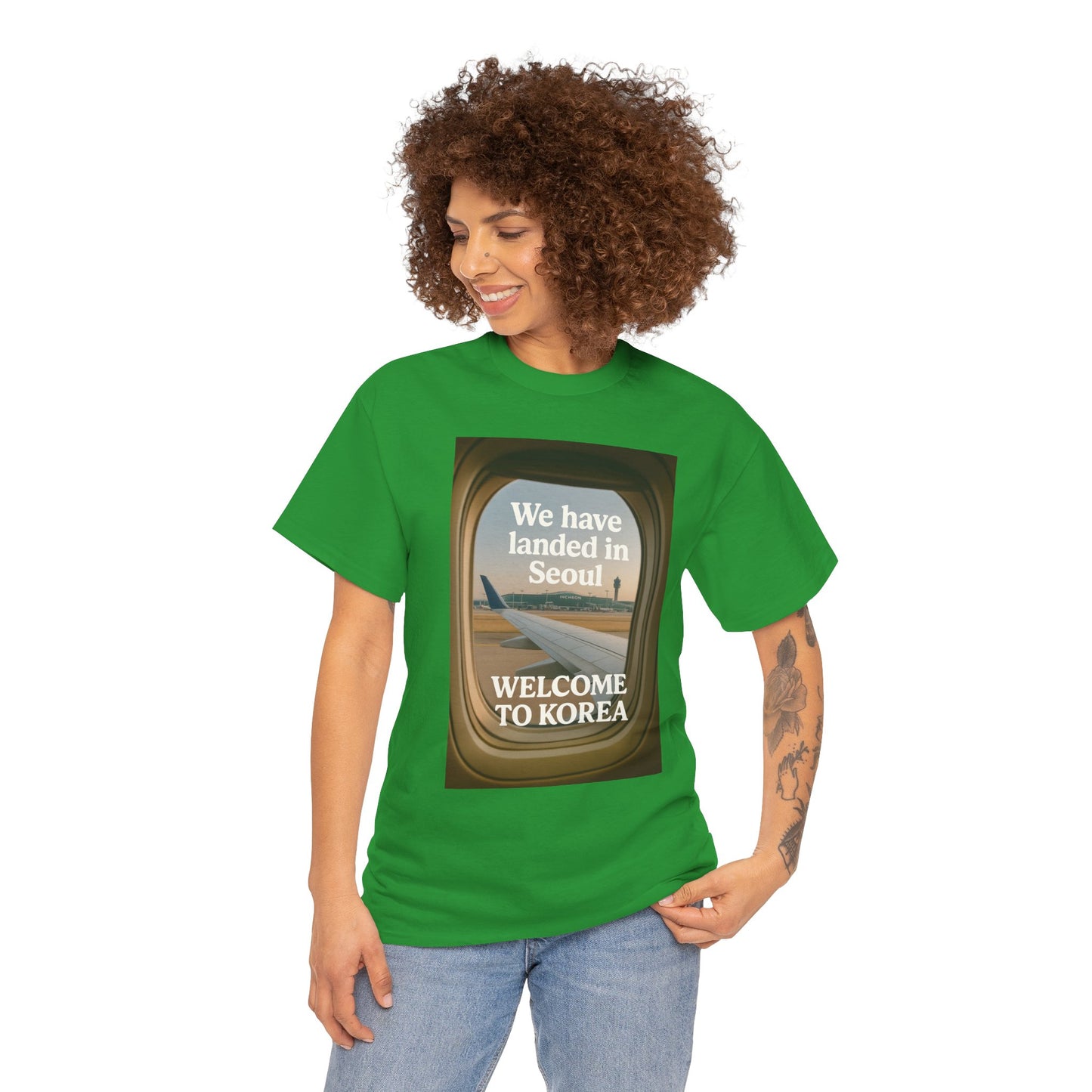 Landed in Seoul, Seoul Travel Tee - Welcome to Korea Unisex Cotton T-Shirt, Casual Travel Shirt, Gift for Travelers, Vintage Airplane Design Shirt, [...]