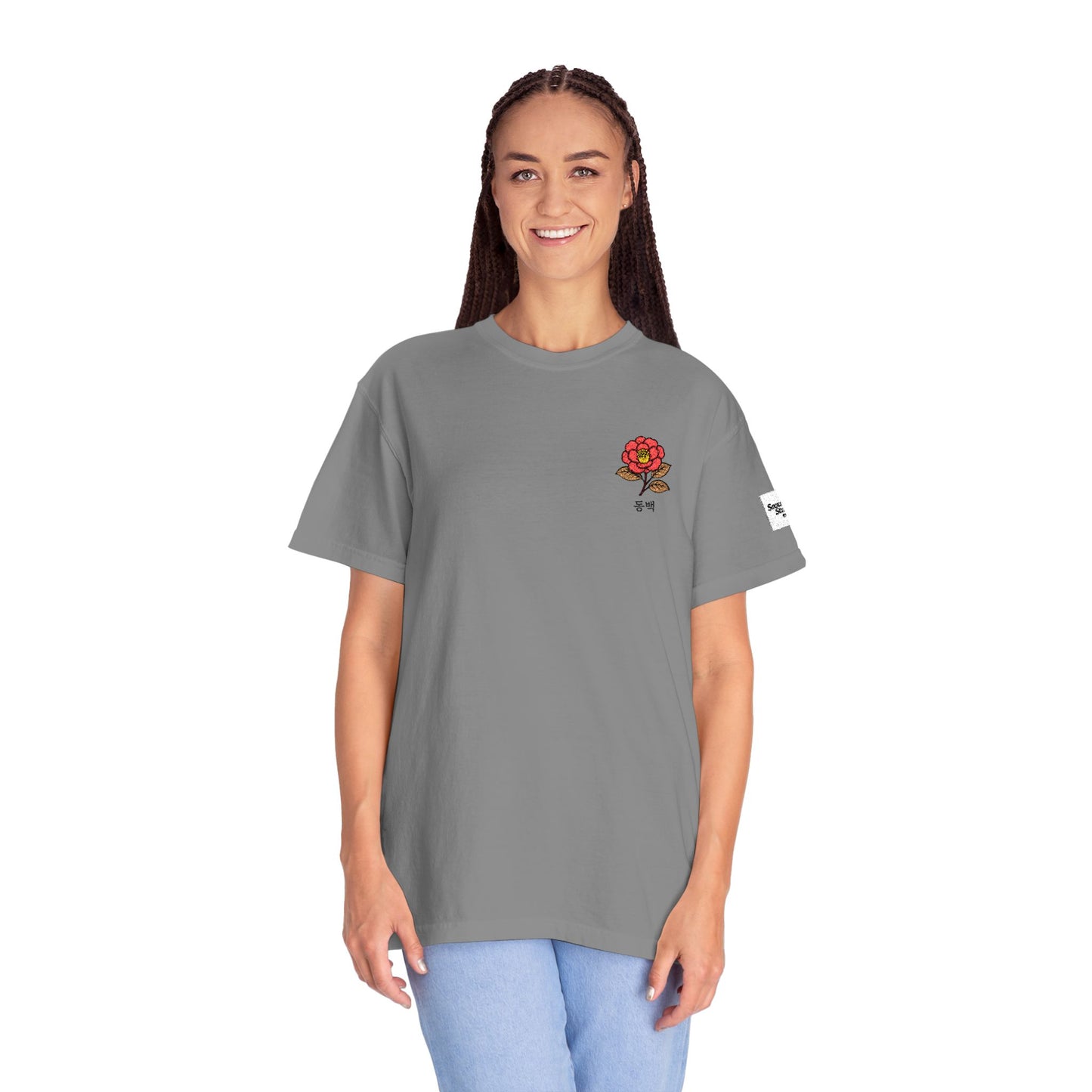 Korean Floral Embroidered T-Shirt - Nature Gift