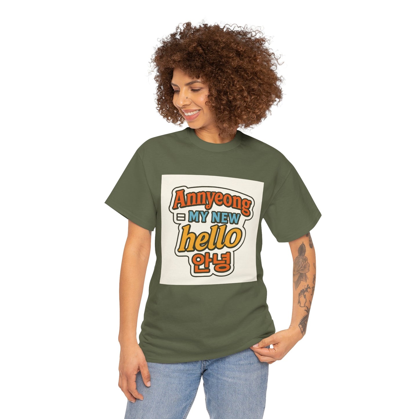 Annyeong!  Trendy Graphic Tee for Everyday Wear, Cute Unisex Tee, Perfect Gift for Friends, Stylish Casual Top, Korean-Inspired T-Shirt