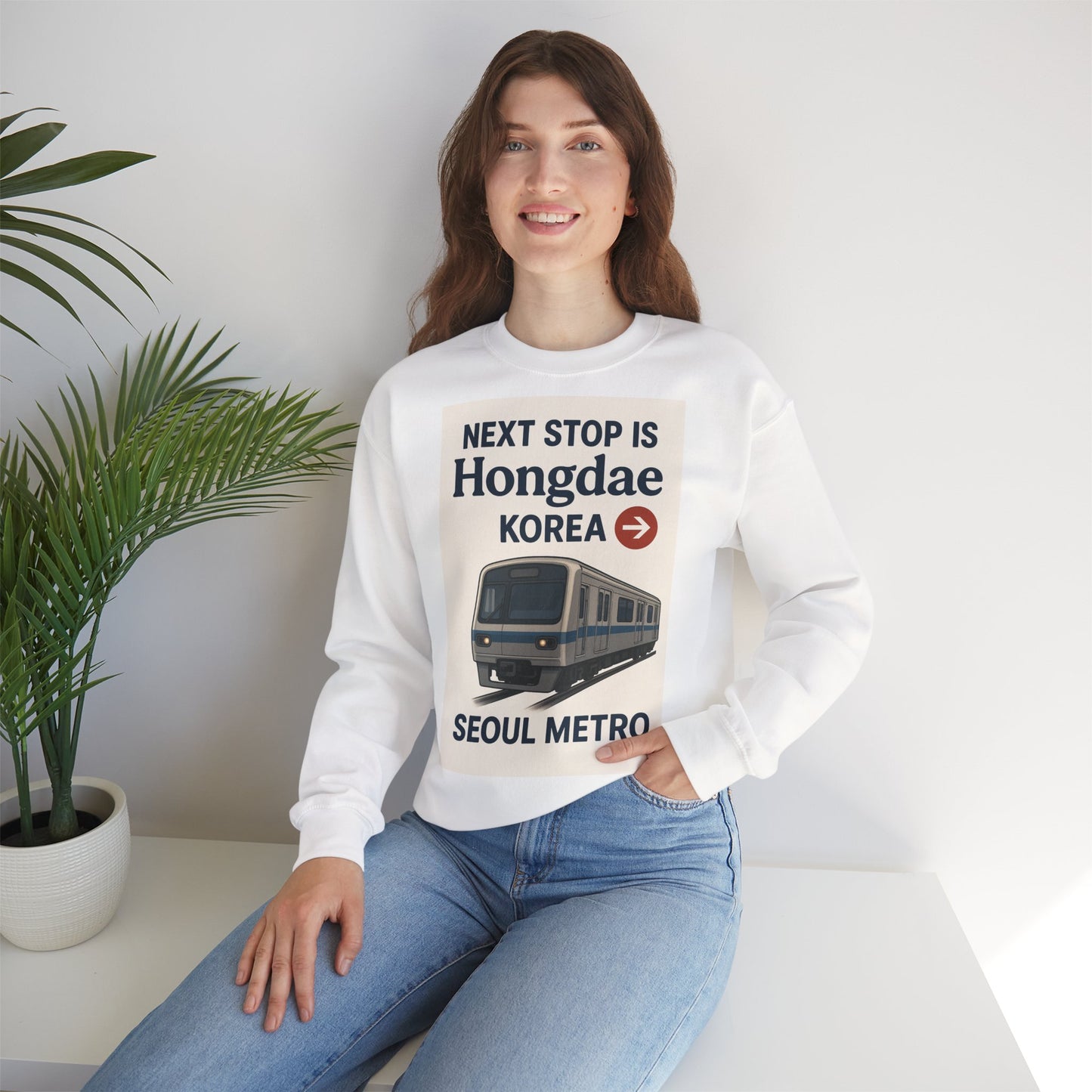 Hongdae Metro Sweatshirt, Seoul, Korea travel Unisex Crewneck, Perfect for Travelers, Urban Outfit, Gift for Transit Enthusiasts