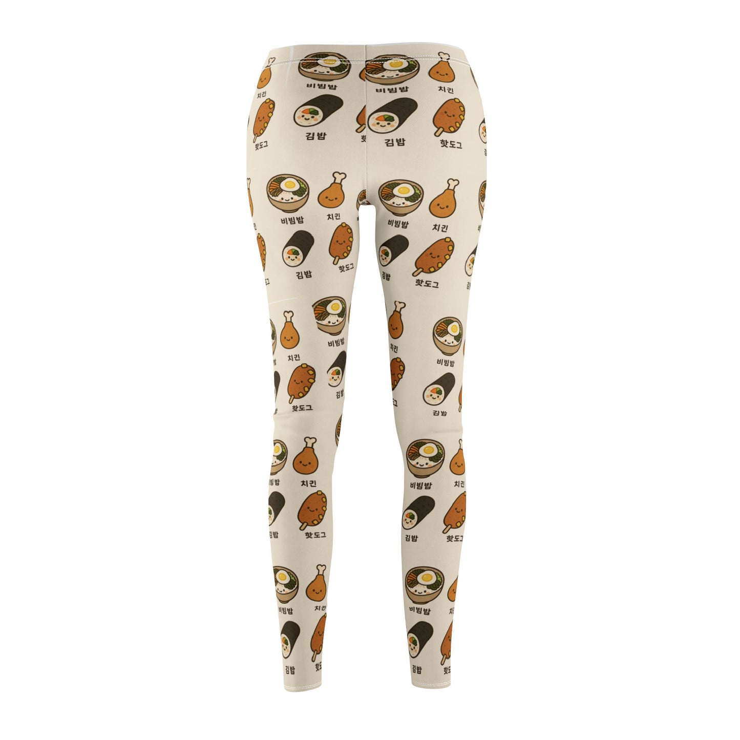 Fun Korean street food Print Leggings, Fun Casual Wear, Trendy and Comfortable, Great for Foodies, Awesome Gift for Friends, Uniquely Designed