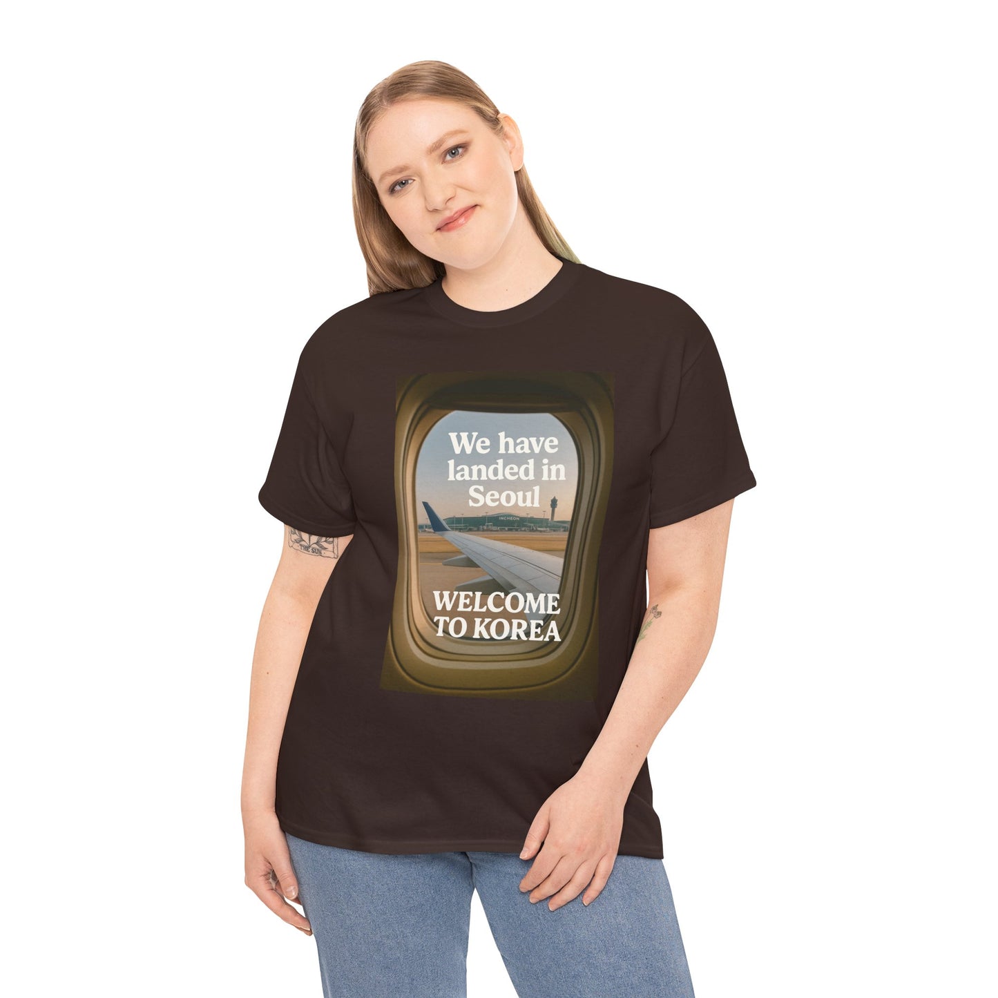 Landed in Seoul, Seoul Travel Tee - Welcome to Korea Unisex Cotton T-Shirt, Casual Travel Shirt, Gift for Travelers, Vintage Airplane Design Shirt, [...]