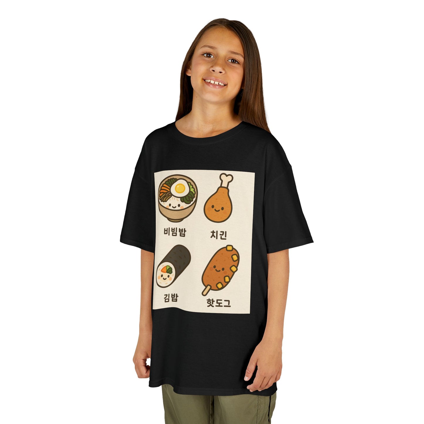 Kids Korean Food Tee - Cute Kimbap & Chicken Design Gift