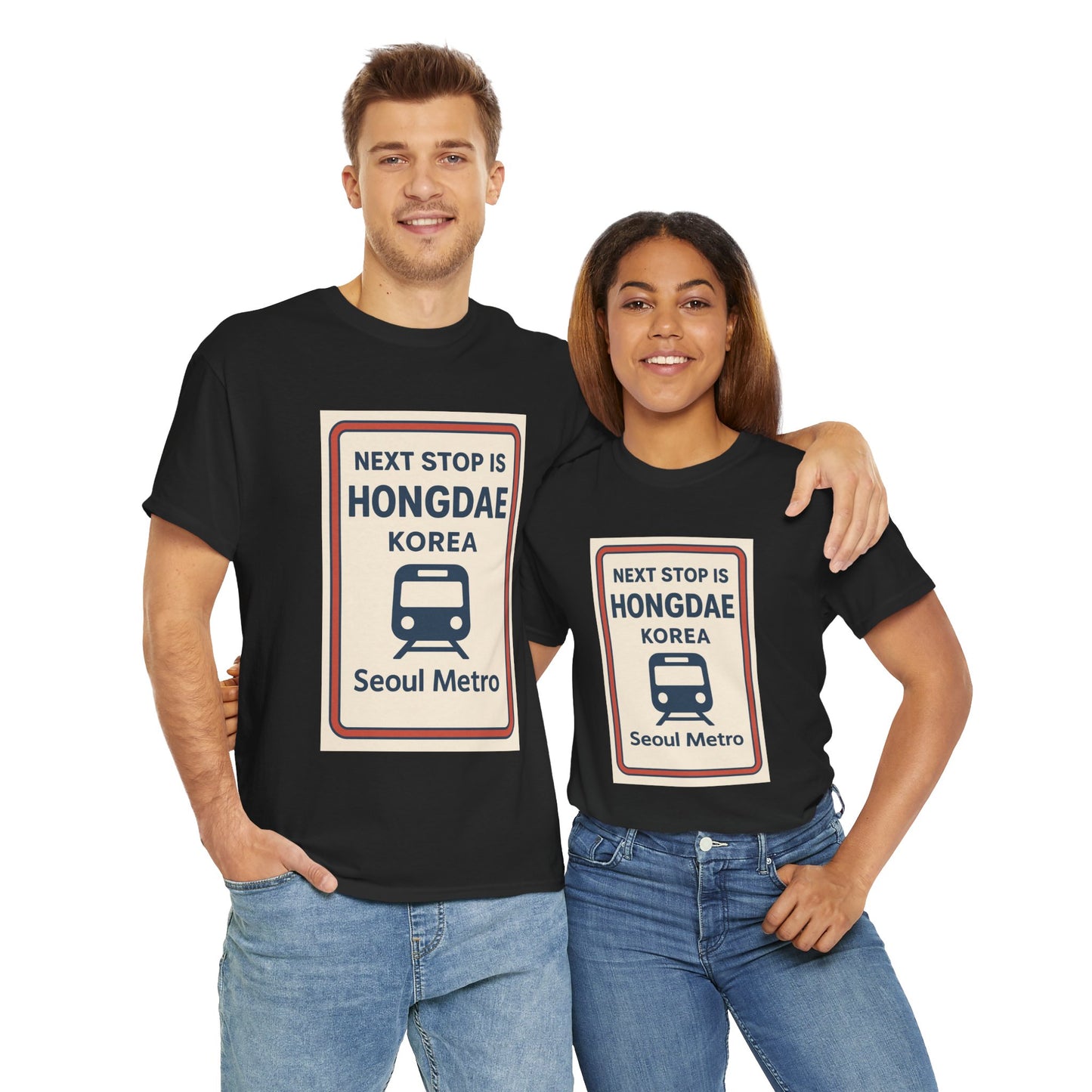Seoul Metro Tee - Next Stop Hongdae, Travel Shirt, Souvenir Apparel, Korean Culture Gift, Unisex T-Shirt