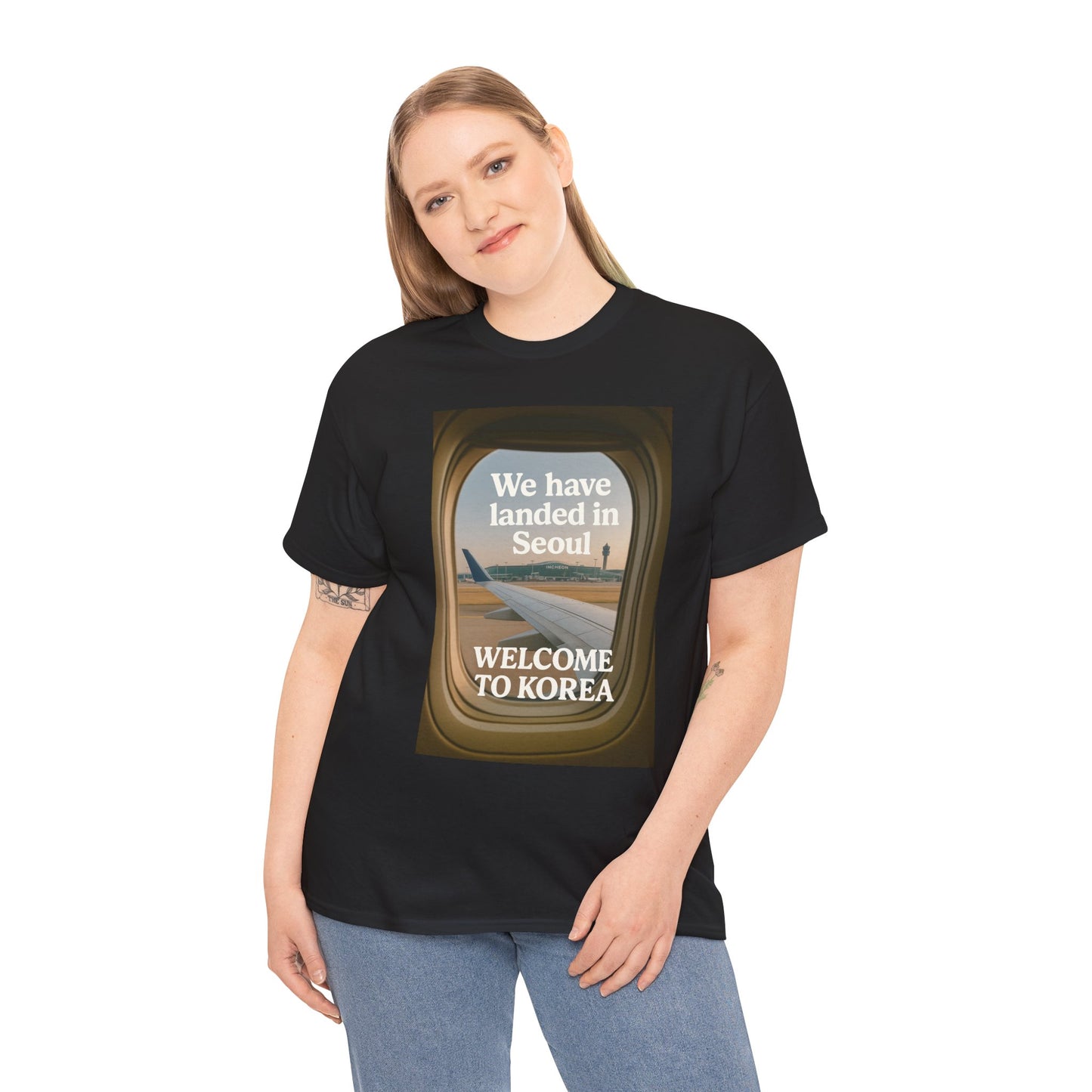 Landed in Seoul, Seoul Travel Tee - Welcome to Korea Unisex Cotton T-Shirt, Casual Travel Shirt, Gift for Travelers, Vintage Airplane Design Shirt, [...]
