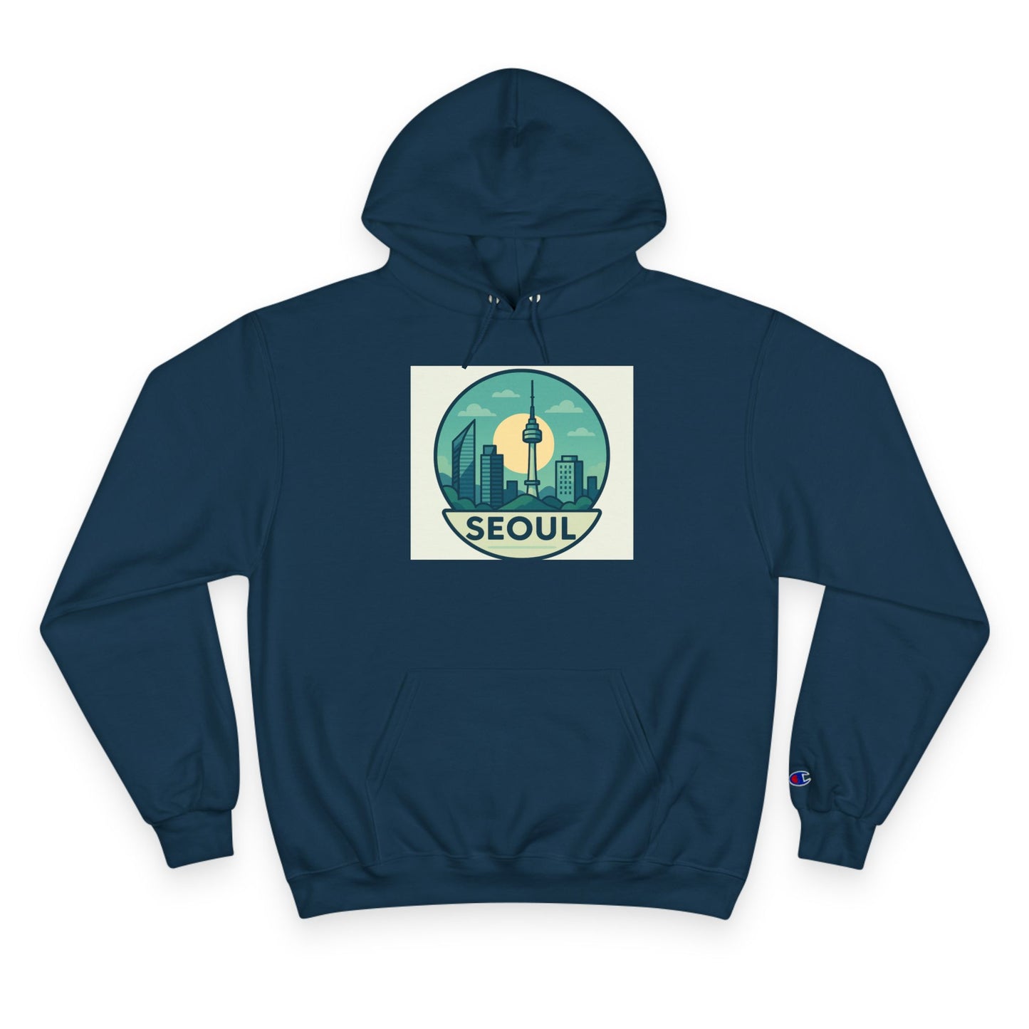 (US) Seoul Skyline Champion Hoodie - Urban Travel