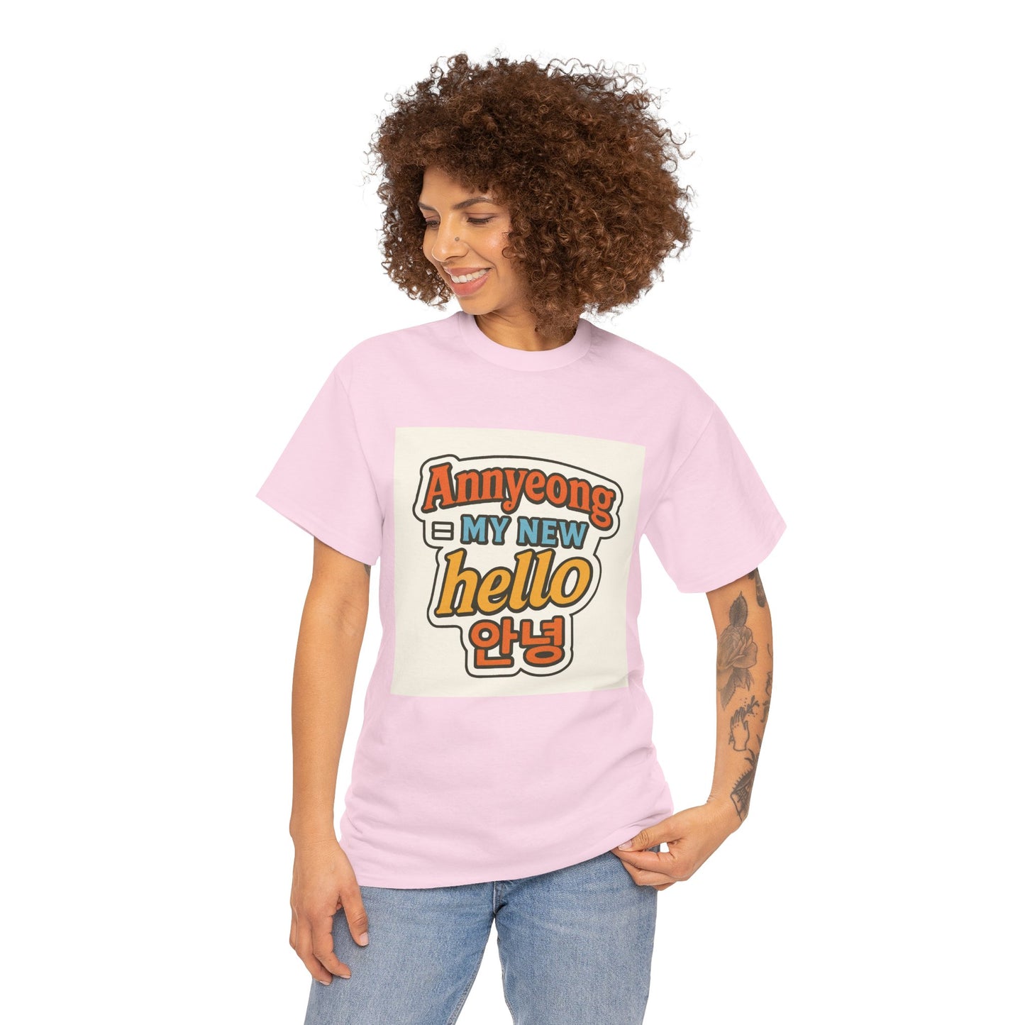 Annyeong!  Trendy Graphic Tee for Everyday Wear, Cute Unisex Tee, Perfect Gift for Friends, Stylish Casual Top, Korean-Inspired T-Shirt