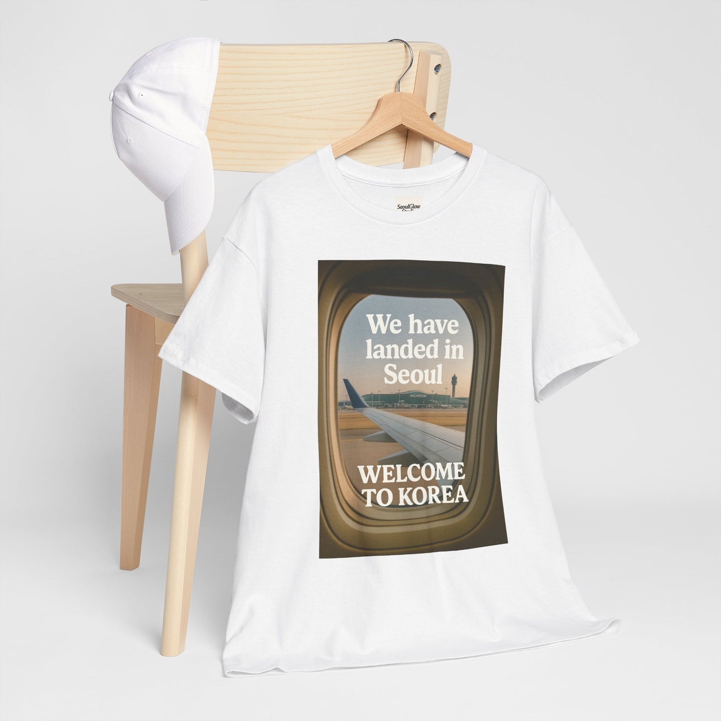 Landed in Seoul, Seoul Travel Tee - Welcome to Korea Unisex Cotton T-Shirt, Casual Travel Shirt, Gift for Travelers, Vintage Airplane Design Shirt, [...]
