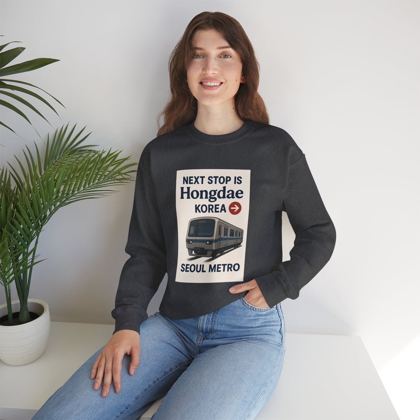 Travel Seoul Crewneck - Next Stop Hongdae