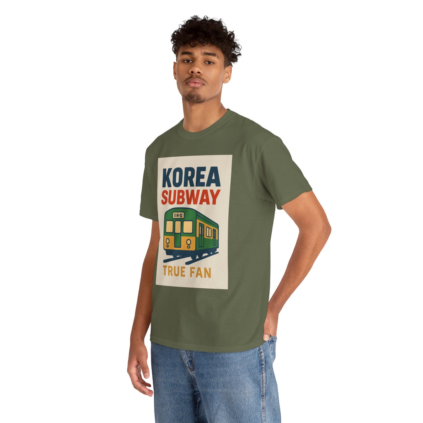 Korea Subway Fan Unisex Heavy Cotton Tee, Graphic Tee, Travel Shirt, Souvenir Shirt, Cool Casual Wear