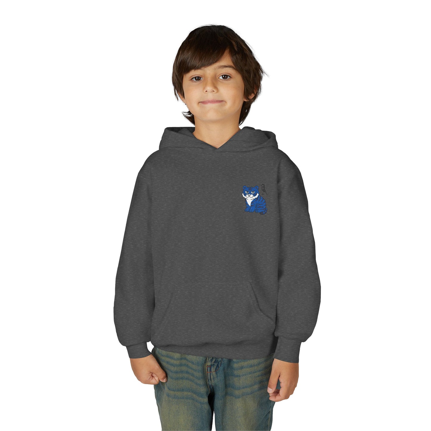 Cozy Youth Hoodie with Korean Tiger and Magpie Design, Perfect for Casual Days, Gifts, Birthdays, or Nature Lovers