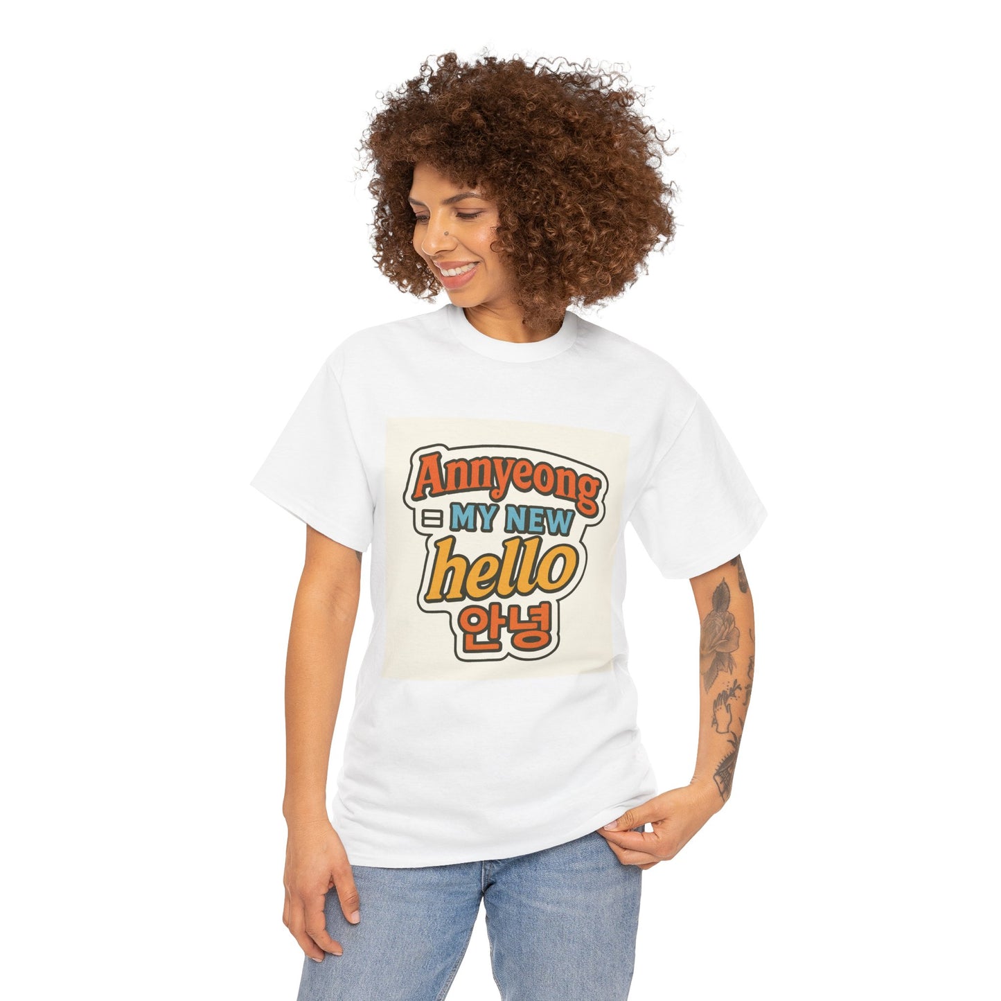 Annyeong!  Trendy Graphic Tee for Everyday Wear, Cute Unisex Tee, Perfect Gift for Friends, Stylish Casual Top, Korean-Inspired T-Shirt