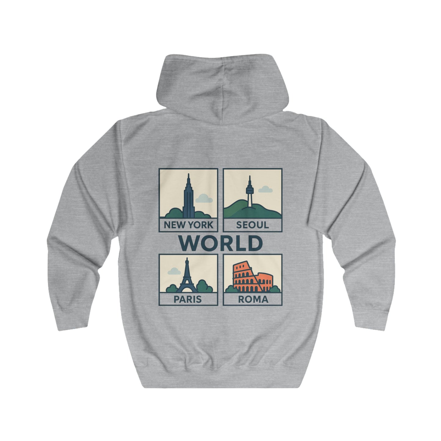 Travel-Inspired Unisex Hoodie with famous cities, Cozy Casual Wear, Perfect for Travel Lovers, Gift for Friends, Adventure Apparel