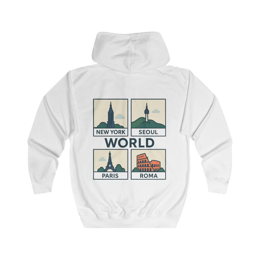 Travel-Inspired Unisex Hoodie with famous cities, Cozy Casual Wear, Perfect for Travel Lovers, Gift for Friends, Adventure Apparel