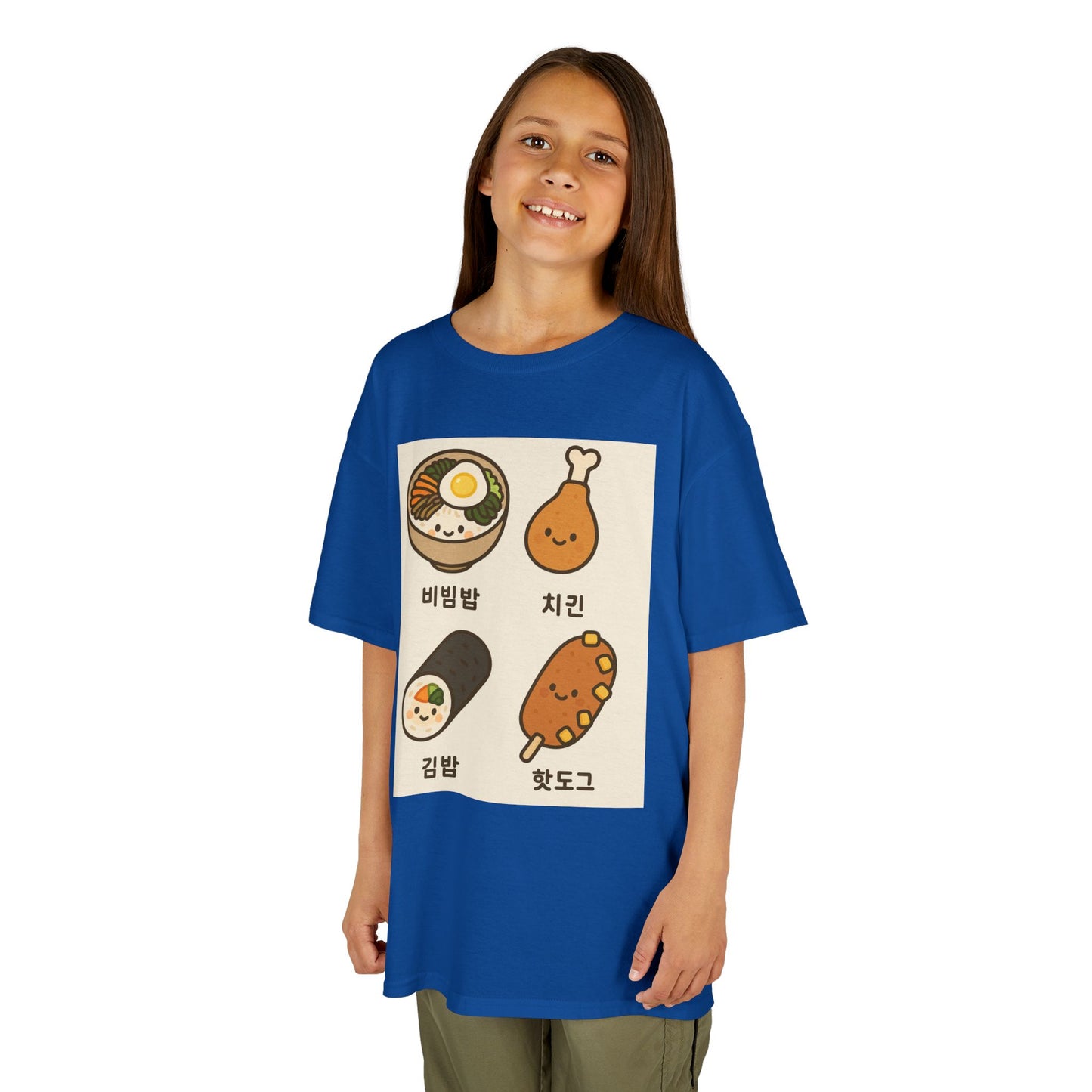 Kids Korean Food Tee - Cute Kimbap & Chicken Design Gift