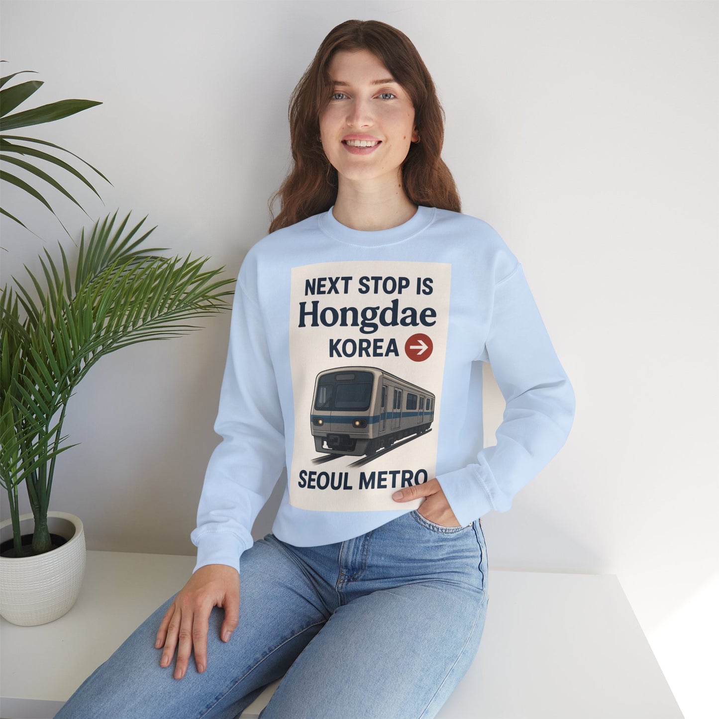 Hongdae Metro Sweatshirt, Seoul, Korea travel Unisex Crewneck, Perfect for Travelers, Urban Outfit, Gift for Transit Enthusiasts