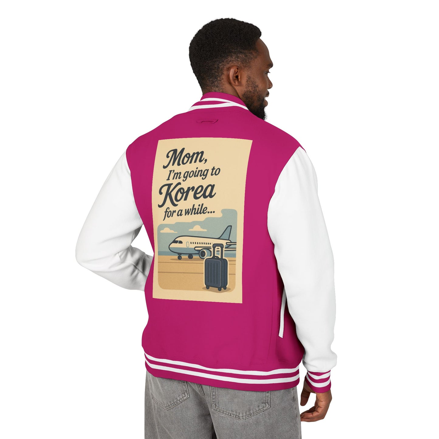 Mom I'm Going to Korea Letterman Jacket - Travel