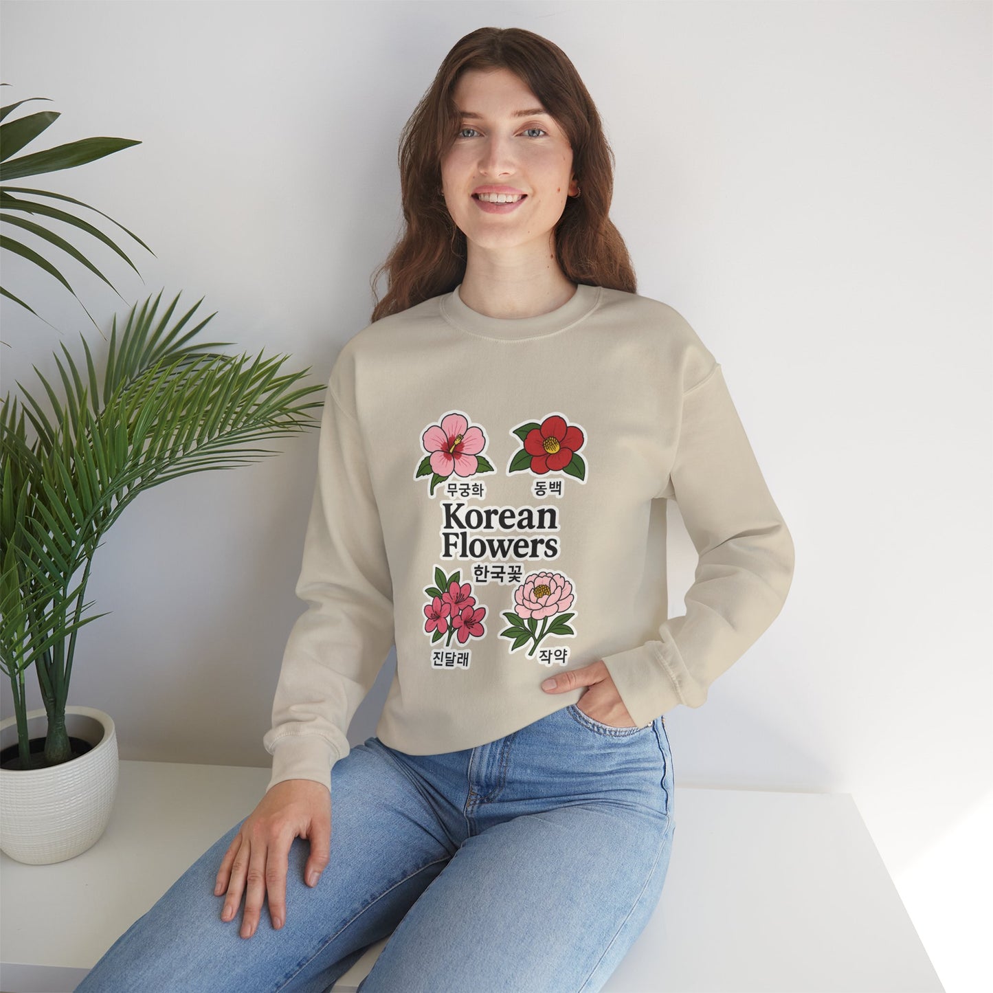 Korean Flowers Unisex Crewneck - Spring Wear