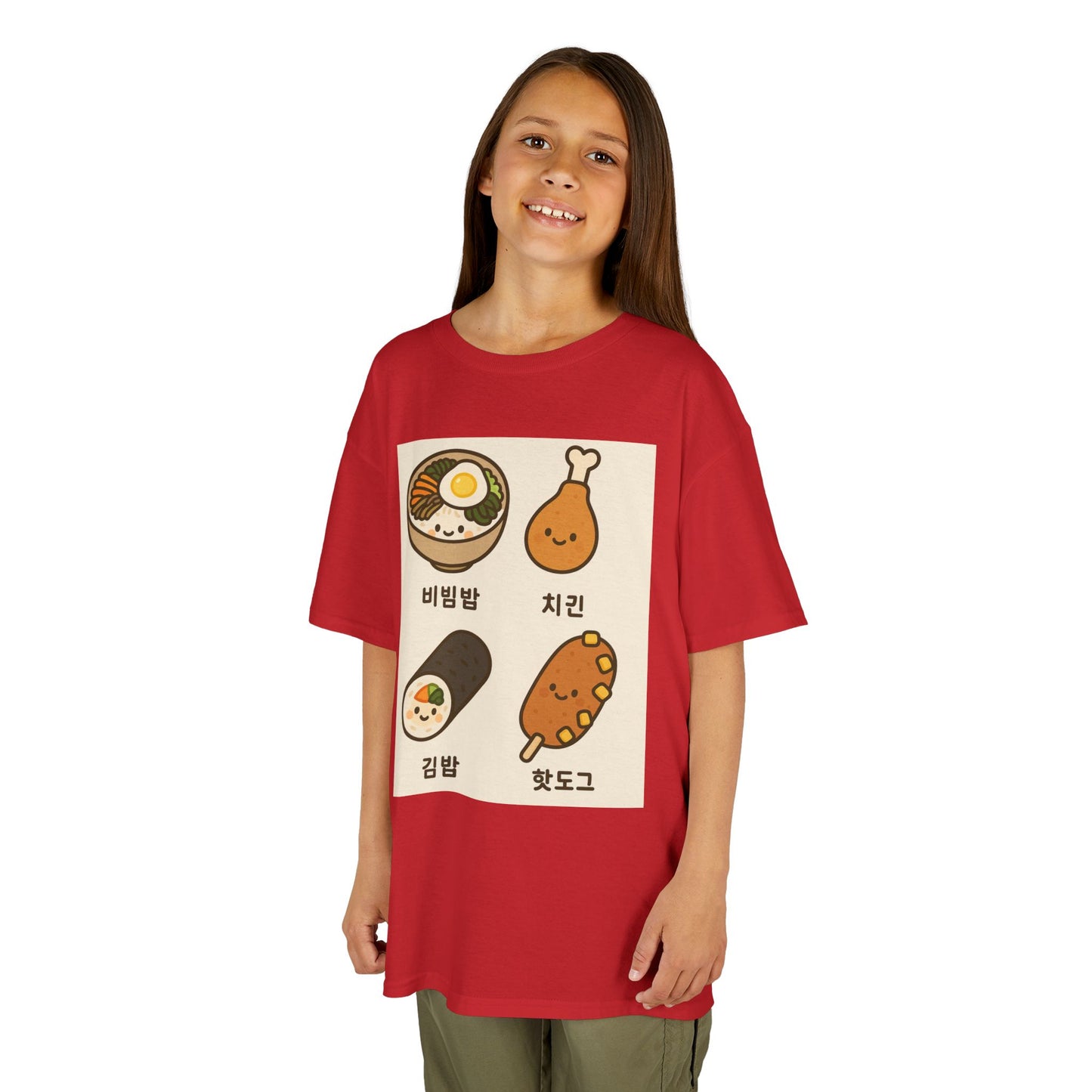 Kids Korean Food Tee - Cute Kimbap & Chicken Design Gift