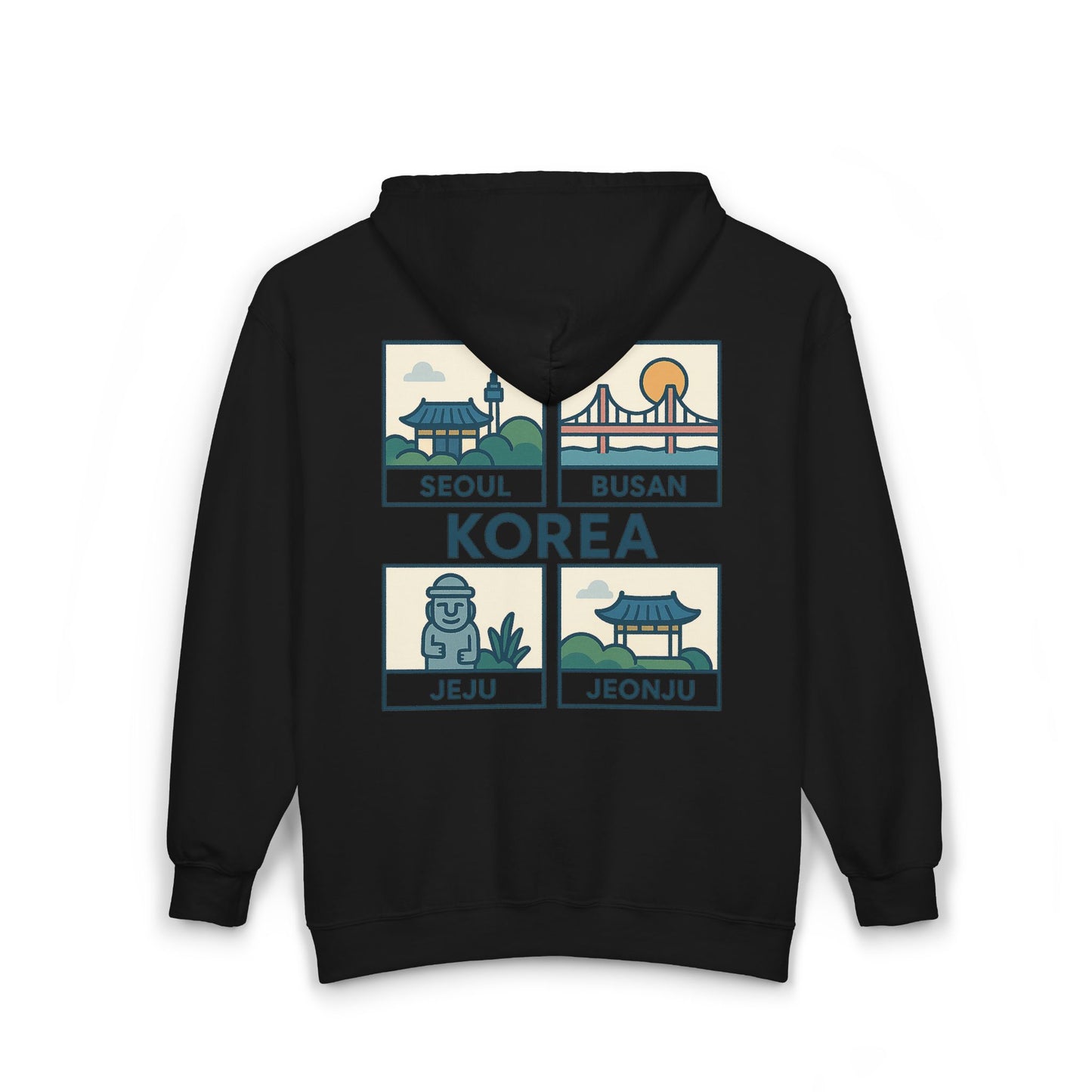 Seoul Cityscape Zip Hoodie, Cozy Urban Sweatshirt, Travel Souvenir Jacket, Unisex Gift, Cool Streetwear, City Lover Apparel