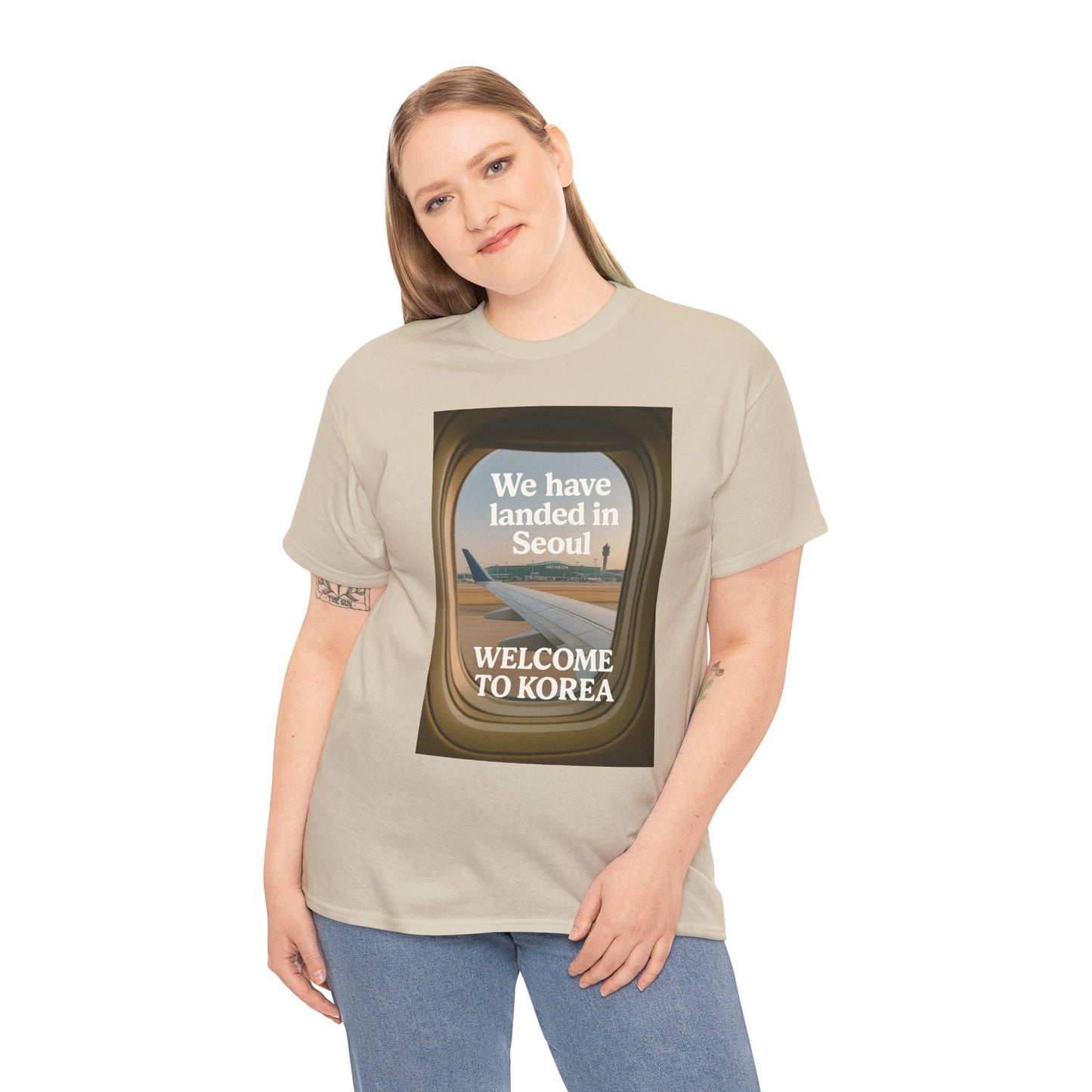 Landed in Seoul, Seoul Travel Tee - Welcome to Korea Unisex Cotton T-Shirt, Casual Travel Shirt, Gift for Travelers, Vintage Airplane Design Shirt, [...]