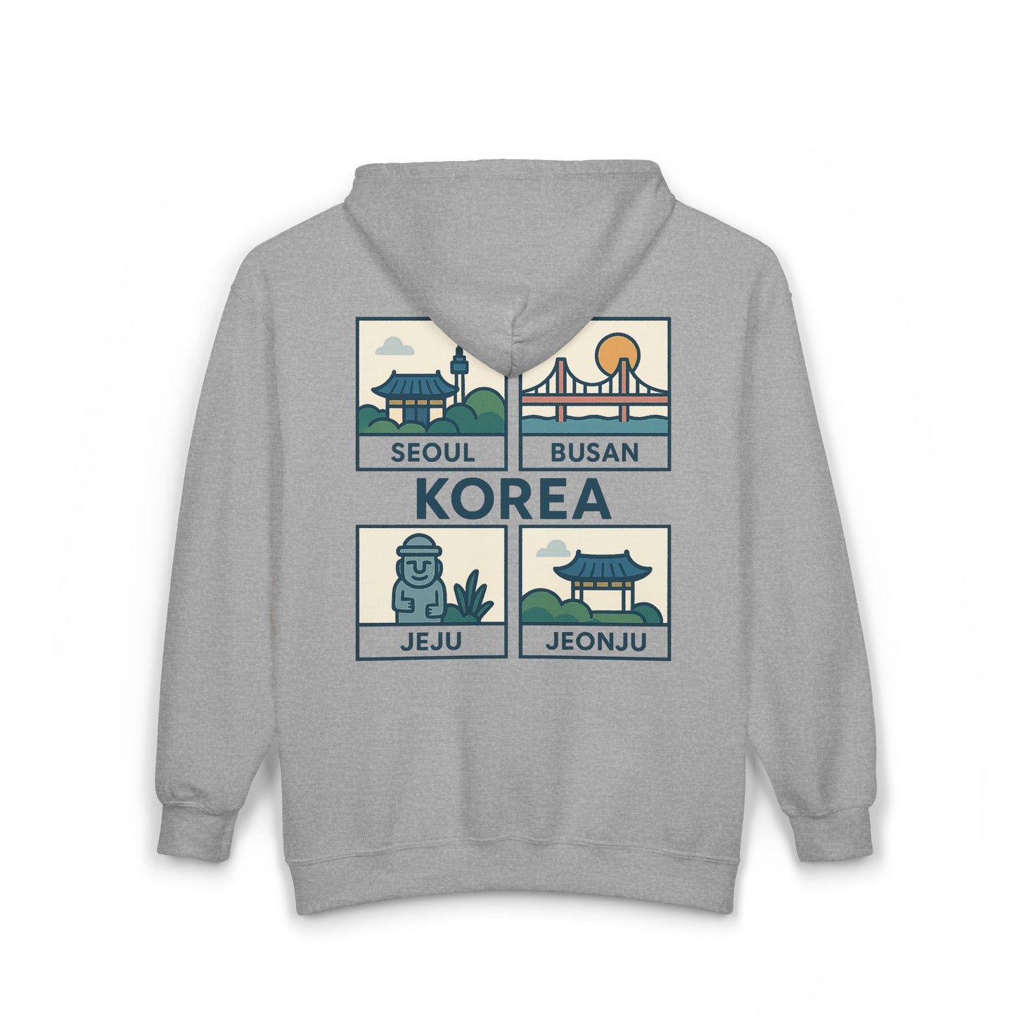 Seoul Cityscape Zip Hoodie, Cozy Urban Sweatshirt, Travel Souvenir Jacket, Unisex Gift, Cool Streetwear, City Lover Apparel