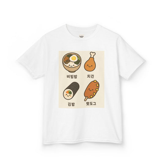 Kids Korean Food Tee - Cute Kimbap & Chicken Design Gift