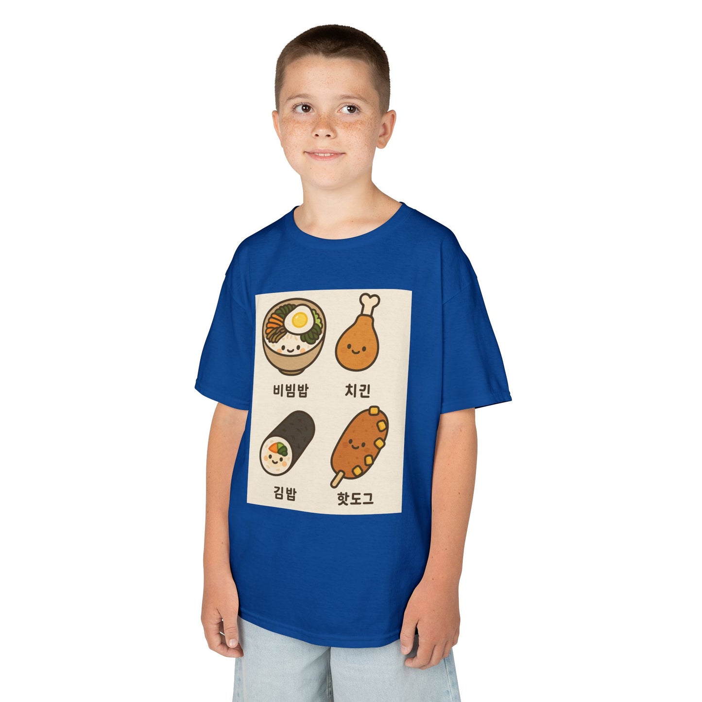 Kids Korean Food Tee - Cute Kimbap & Chicken Design Gift